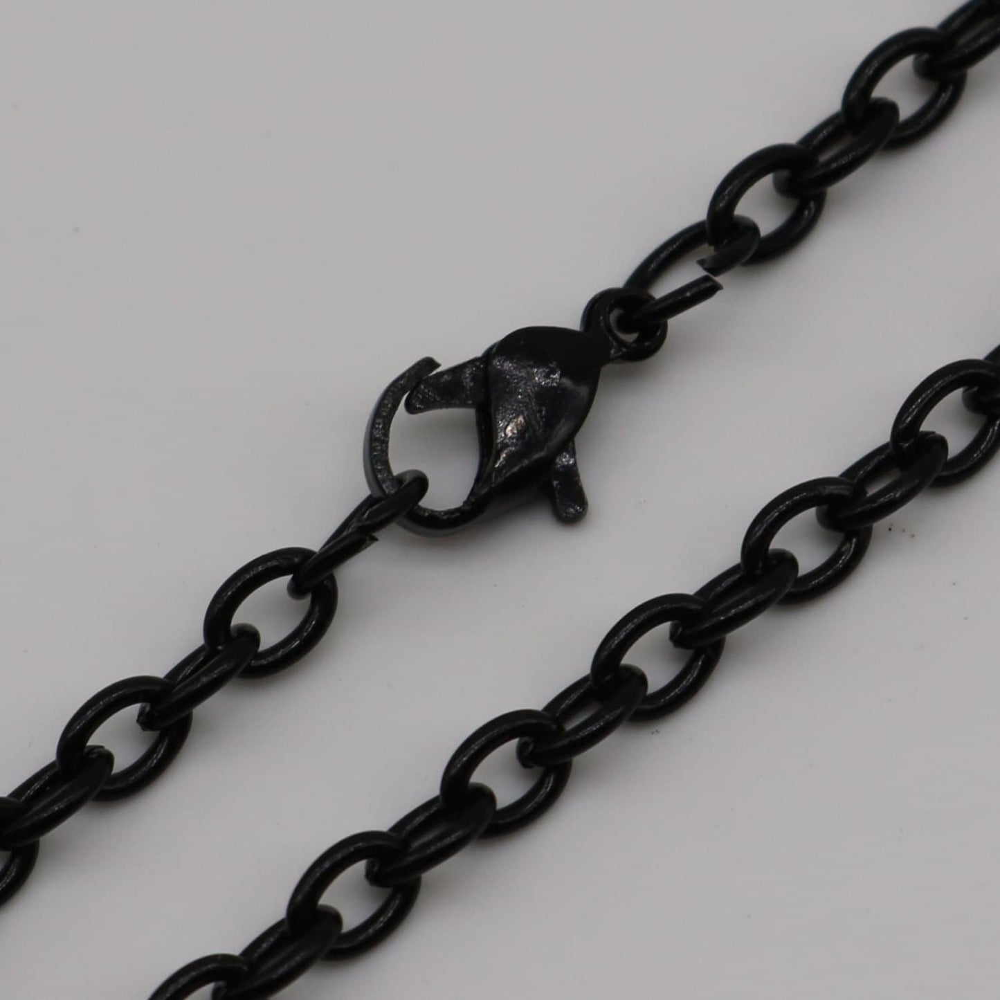 5 pcs of Ready to wear Chunky Cable Chain Necklace 60cm (about 24inch) - Black 5x3.5mm 0.9mm Cable Chain Necklace w/ Lobster Clasp