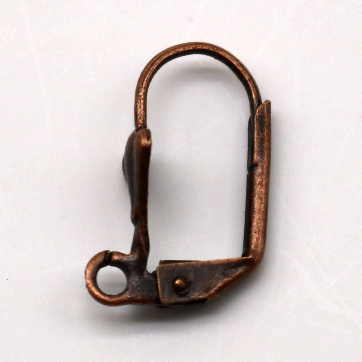 NEW 50 Antique Copper SHELL Up Leverback Earrings earwire - 19x14mm Brass Earring Lever Back - ELL14