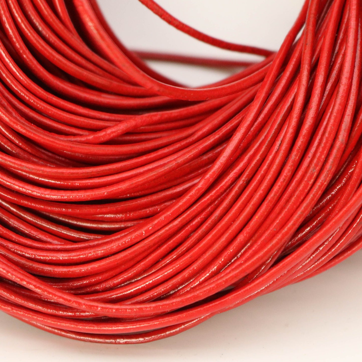 5 feet Red Leather Cord - 2mm Genuine Leather Round Cord - USA Seller