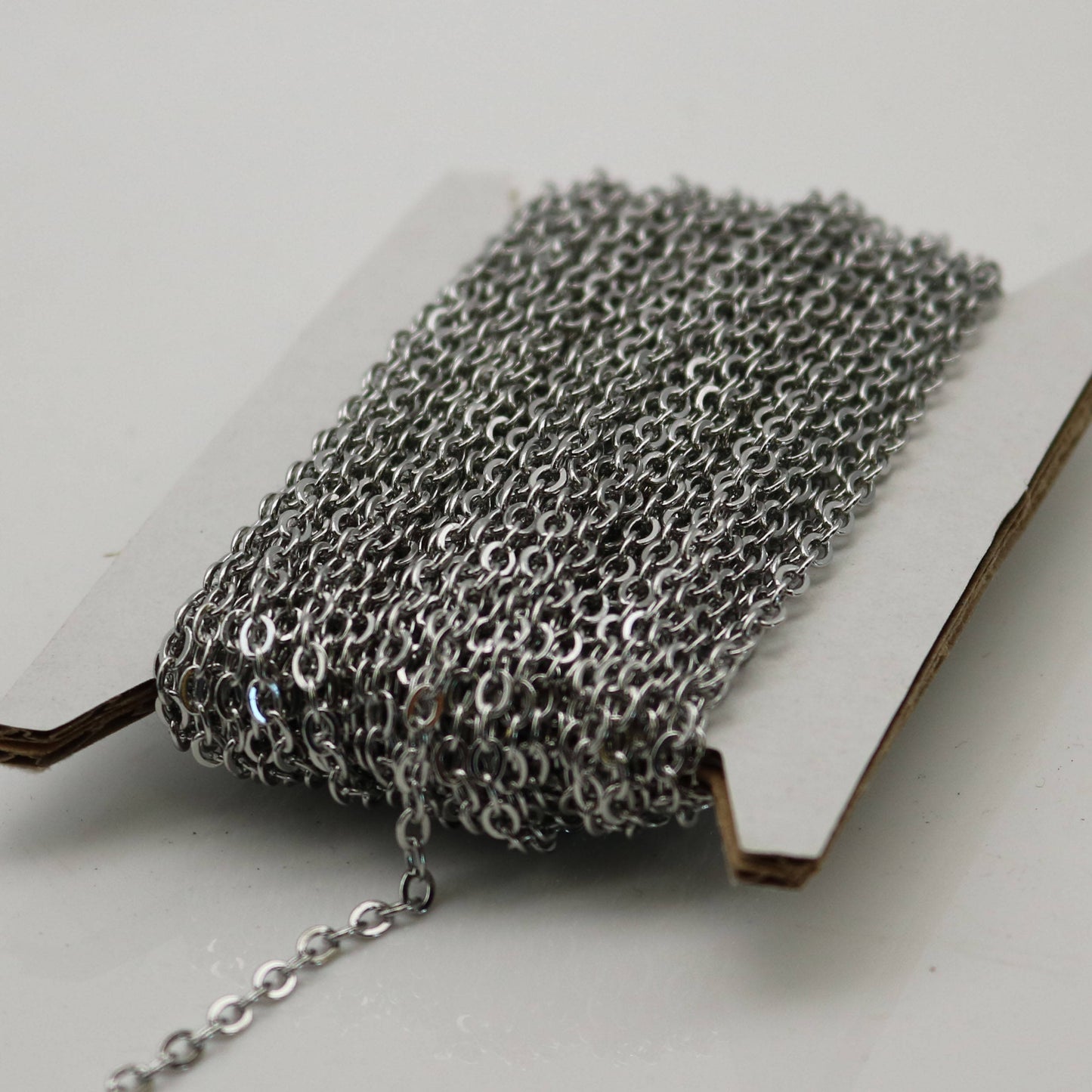 NEW 300 ft of Surgical Stainless Steel Small Soldered Sturdy Big FLAT cable chain - 3.5x2.6mm SOLDERED Link