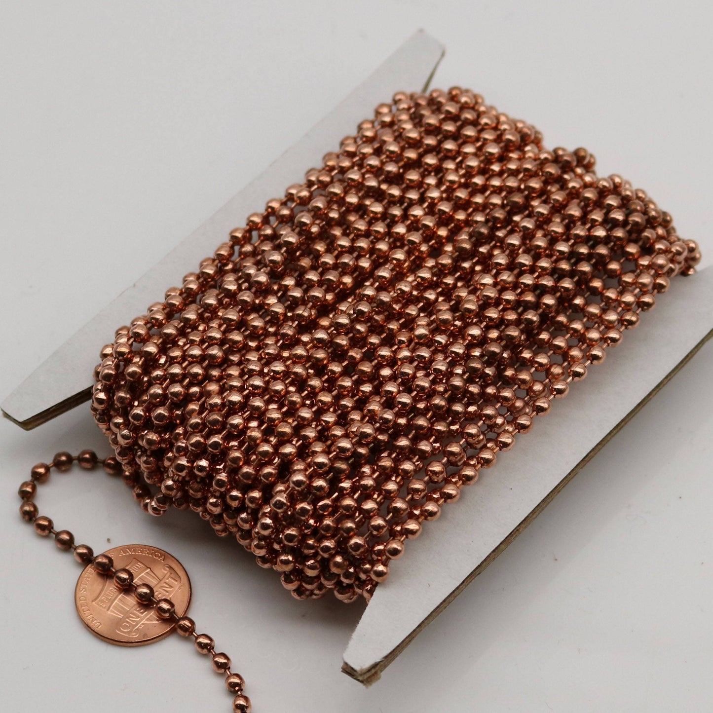 32 ft spool of Bright Copper plated BIG ball chain - 3.2mm Ball Size - 32BALL