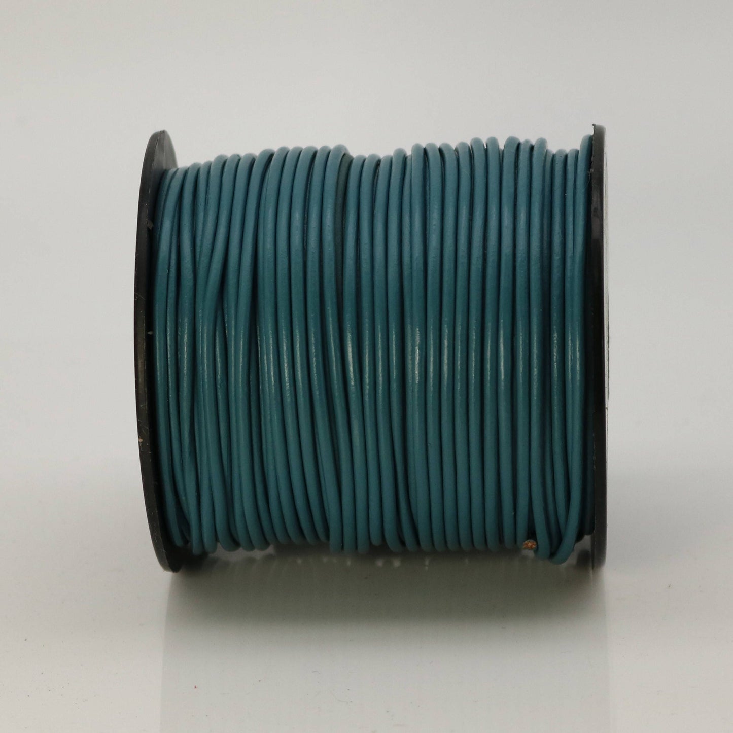 5 feet Ocean Blue Leather Cord - 2mm Genuine Leather Round Cord (13) - USA Seller
