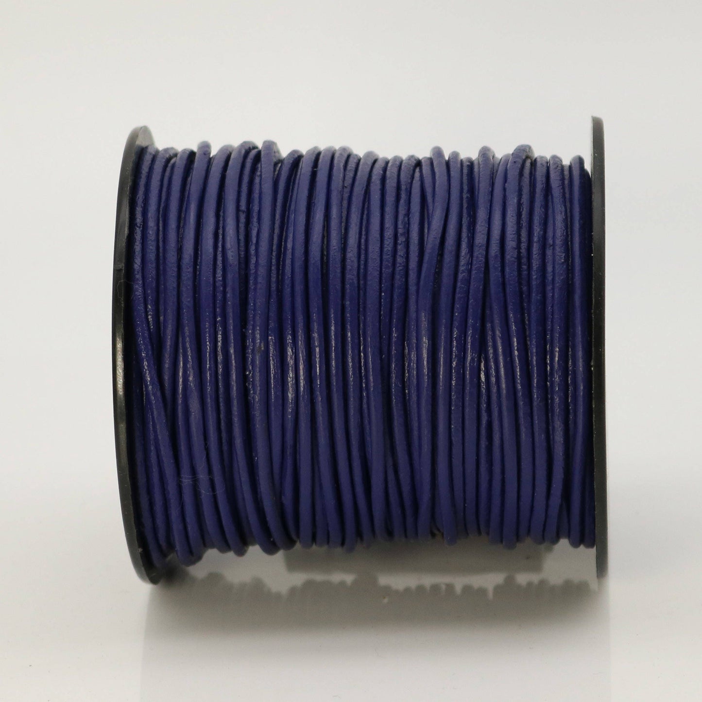 5 feet Indigo Blue Leather Cord - 2mm Genuine Leather Round Cord (17) - USA Seller