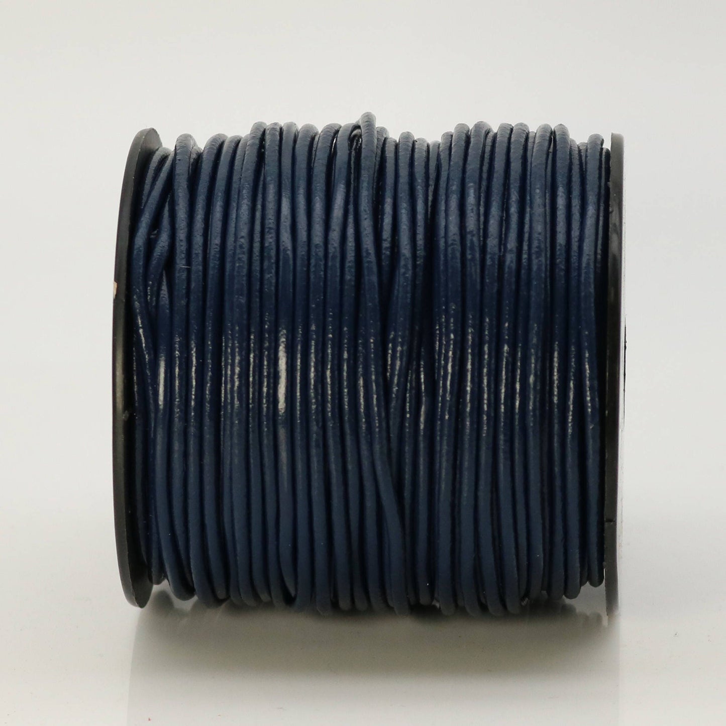 5 feet Navy Blue Leather Cord - 2mm Genuine Leather Round Cord (18) - USA Seller