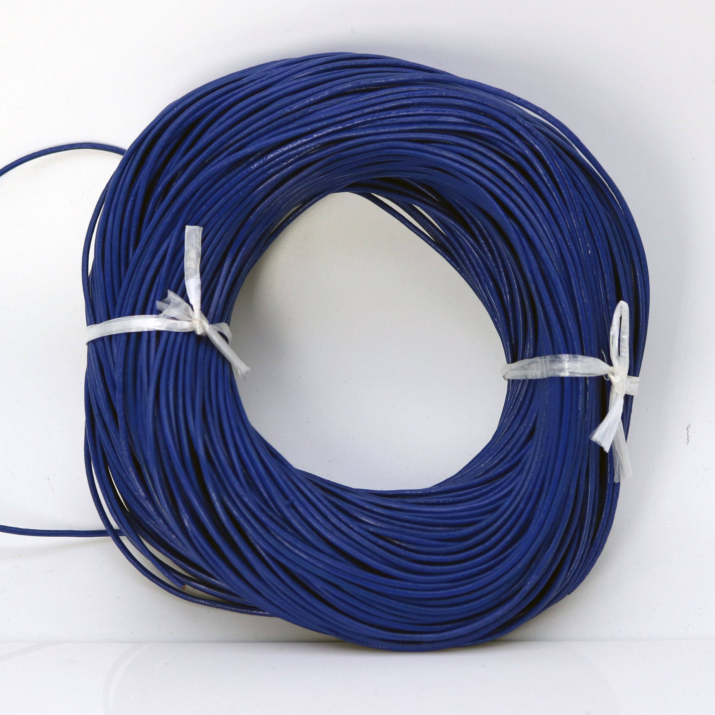 5 feet Blue Leather Cord - 2mm Genuine Leather Round Cord (00) - USA Seller