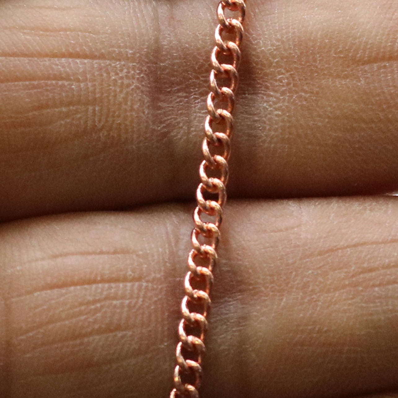 32 ft Copper (Bright Copper) Plated SOLDERED FACET sturdy Chunky - 2.7mm width Solder link - with Free Jumpring (50pcs) - 27CURB