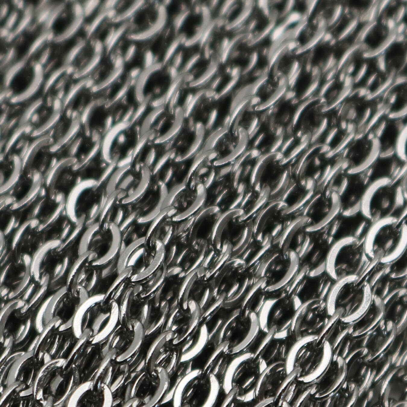 NEW 30 ft of Surgical Stainless Steel Small Soldered Sturdy Big FLAT cable chain - 3.5x2.6mm SOLDERED Link