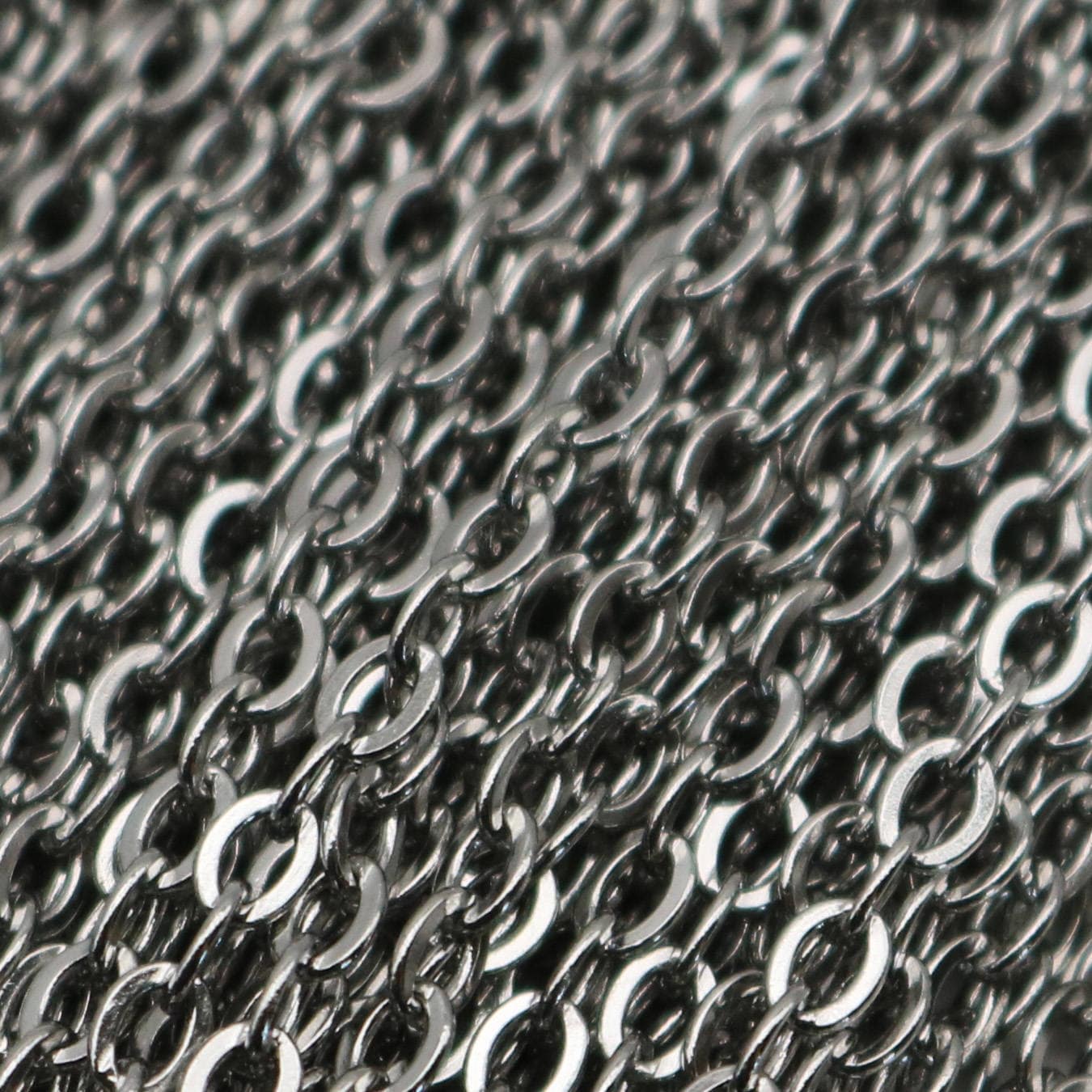 NEW 100 ft of Surgical Stainless Steel Small Soldered Sturdy Big FLAT cable chain - 3.5x2.6mm SOLDERED Link