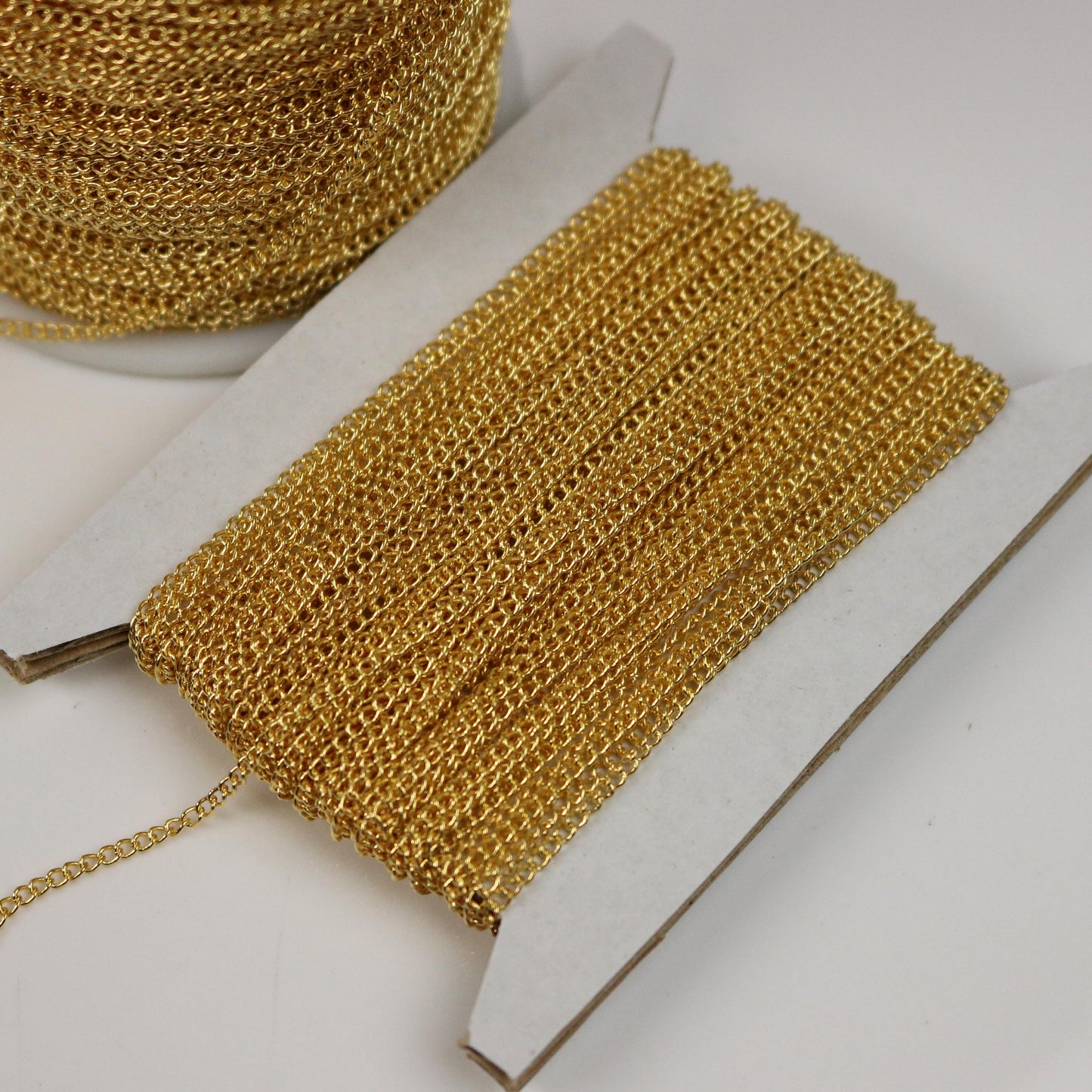 NEWnew 32 ft Gold Plated Solder LARGE Link Curb Chain - 1.6mmx2.0mm SOLDERED Link - 1.6L