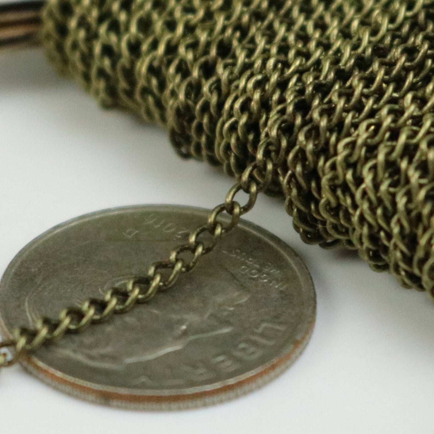 NEWnew 10 ft Antique Brass Bronze Solder LARGE Link Curb Chain VINTAGE Style - 1.6mmx2.0mm SOLDERED Link - 1.6L