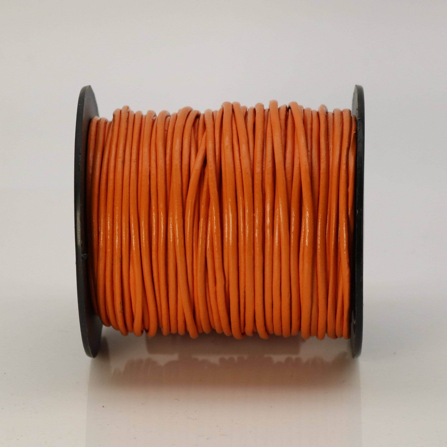 5 feet Orange Leather Cord - 2mm Genuine Leather Round Cord (07) - USA Seller