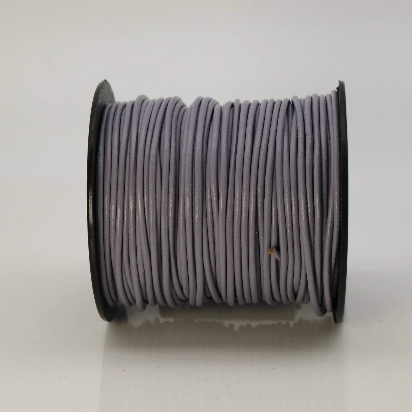 5 feet Gray Leather Cord - 2mm Genuine Leather Round Cord (09) - USA Seller