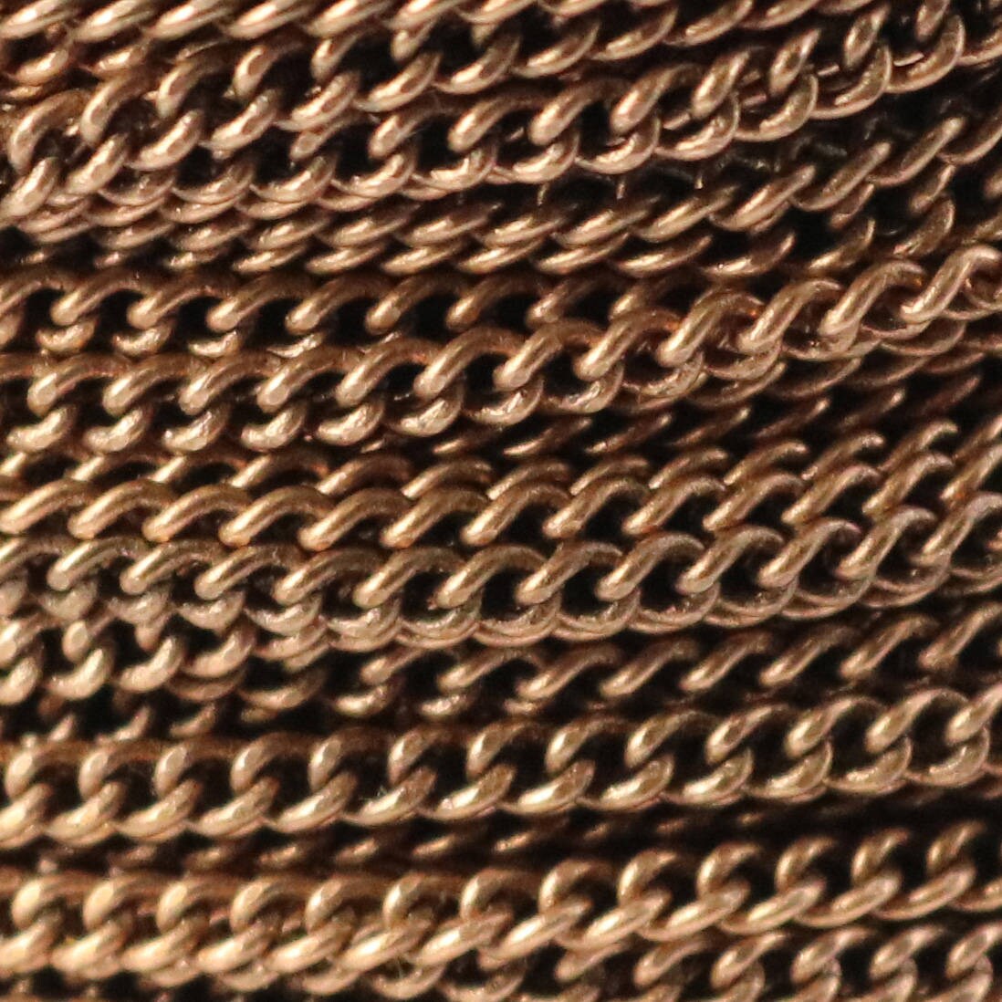 32 ft Antique Copper Plated SOLDERED FACET sturdy Chunky Curb Chain - 2.7mm width Solder link - with Free Jumpring (50pcs) - 2.7F