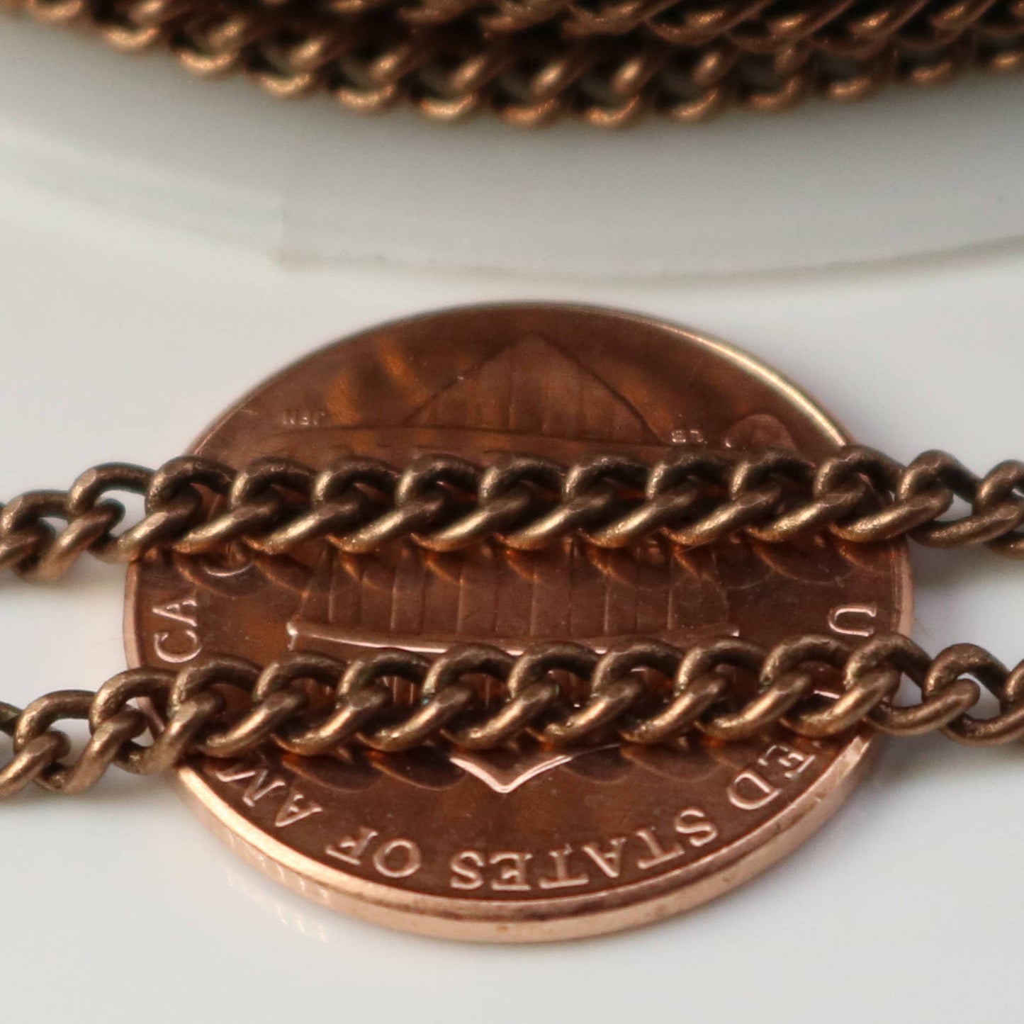 32 ft Antique Copper Plated SOLDERED FACET sturdy Chunky Curb Chain - 2.7mm width Solder link - with Free Jumpring (50pcs) - 2.7F