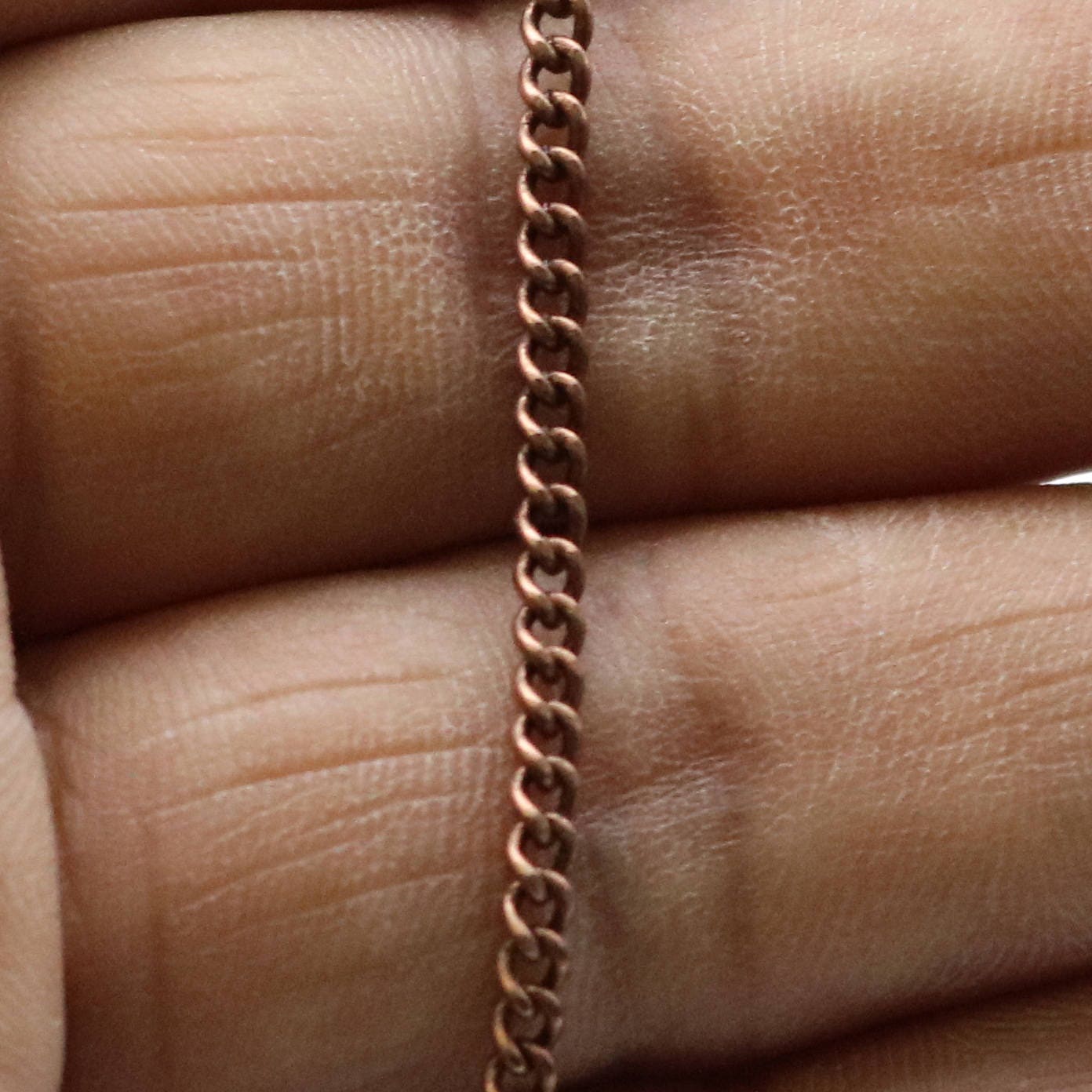 100 ft Antique Copper Plated SOLDERED FACET sturdy Chunky Curb Chain - 2.7mm width Solder link - with Free Jumpring (100pcs) - 2.7F