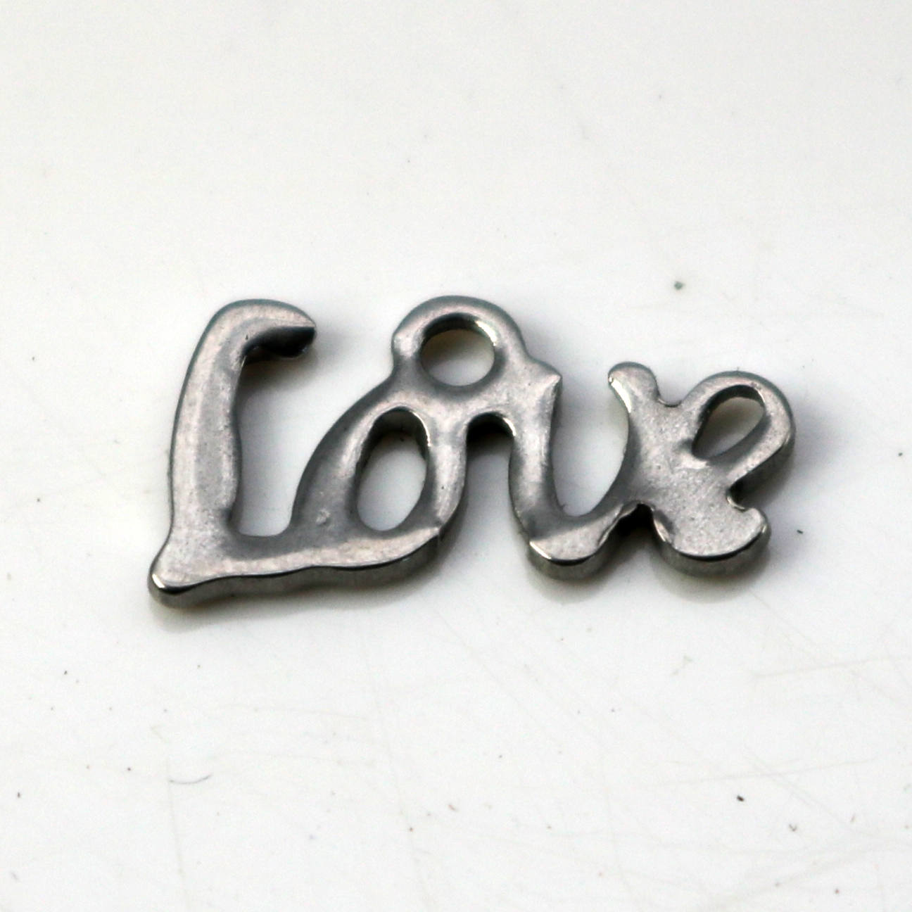 10 pcs Stainless Steel Drop Tags Charms Pendant - LOVE charms - 13.5x6.3mm 19gauge 19G (0.9mm Thickness)