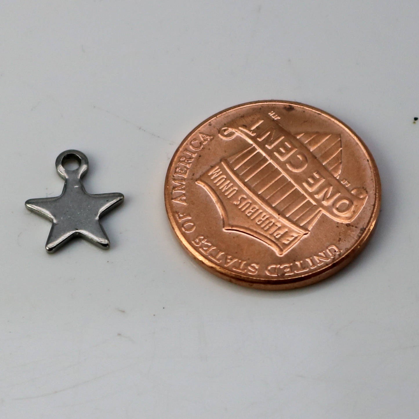 10 pcs Stainless Steel Drop Tags Charms Pendant - Star (Full Star) charms Drop Tag - 9x11mm 19gauge 19G (0.9mm Thickness)