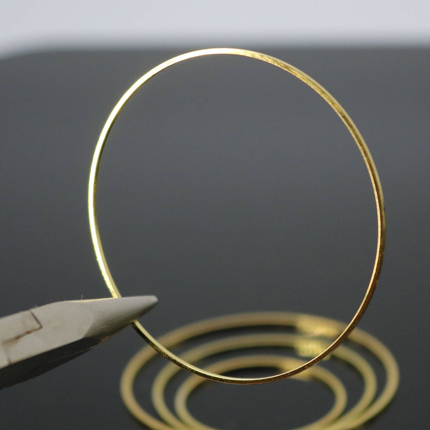 10 pcs Gold Ring Circle - 50mm x 1.2mm (2 inch) - 24K Gold Plated Ring Circle Link Connector Closed Jump Rings - ship from California USA