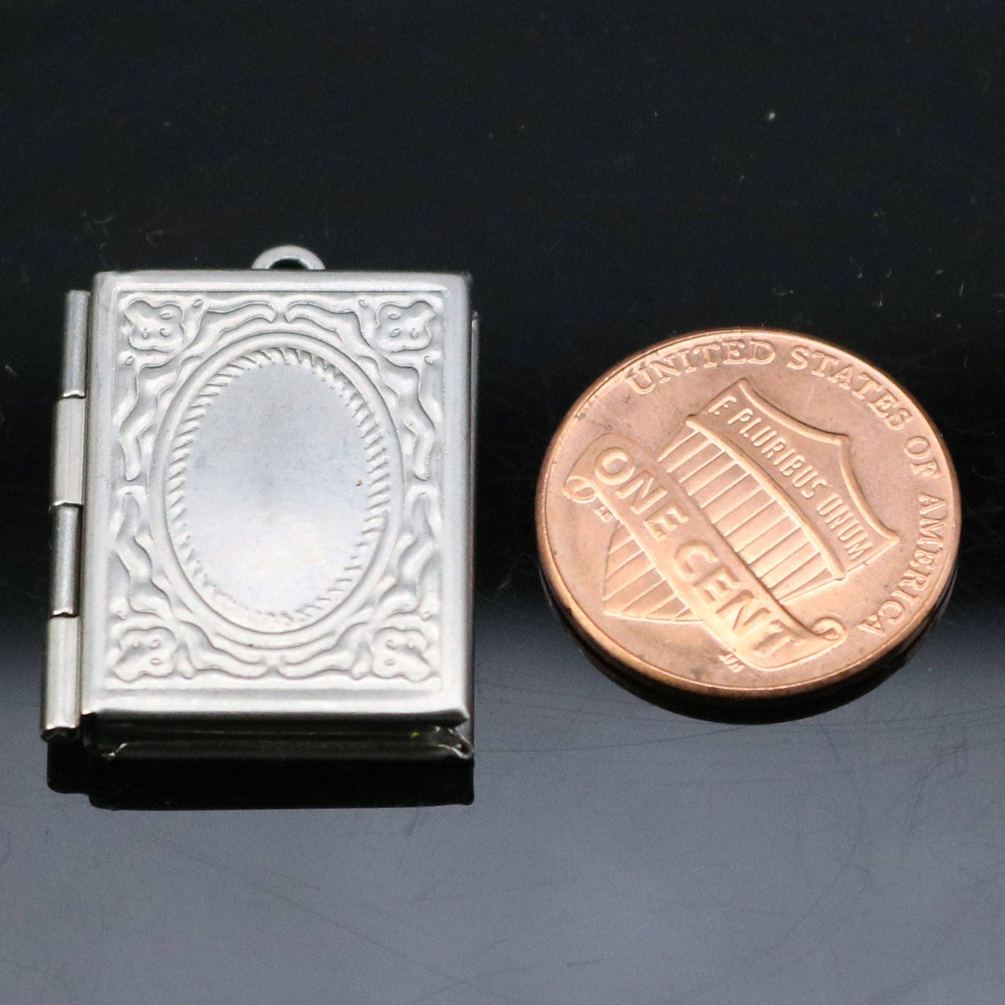 1/5/10/25 pcs STAINLESS STEEL Book Locket Pendant Charm - 20x27mm 4.3mm thickness - Pendant Charm - Ship from California USA