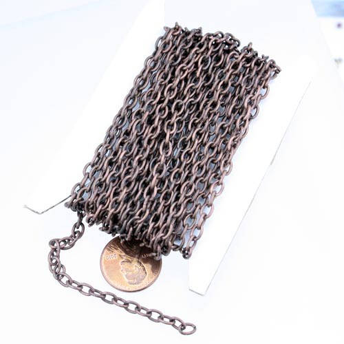 Wholesaler Lot 300 feet Antique Copper Chain bulk Chain - 5.7x3.9mm-1.0mm Unsoldered Link - Big Cable Chain - 5739CA
