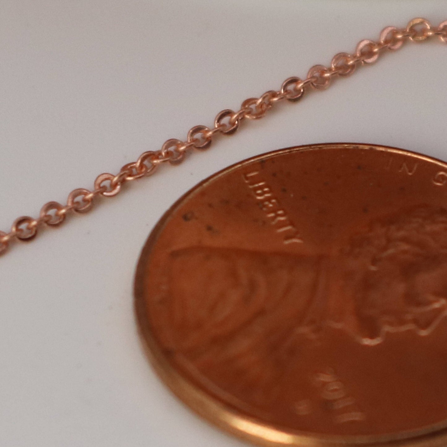 3 Ft. Non Tarnish Flat Cable Chain - Copper Micro Flat Chain - 1.5x1.2mm SOLDER - Anti Tarnish Free Resistant Cable - AT1512F