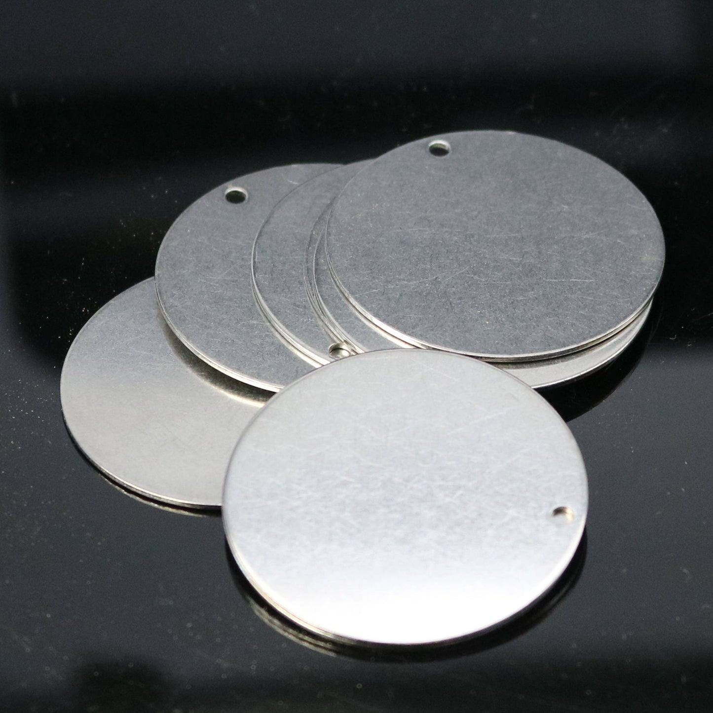 5 pcs of 1-9/16" Stainless Steel Stamping Blanks Disc - 1-9/16 inch 40 mm 18 gauge 1.0mm thickness - Blank Stamping Metal Flat Discs Tags