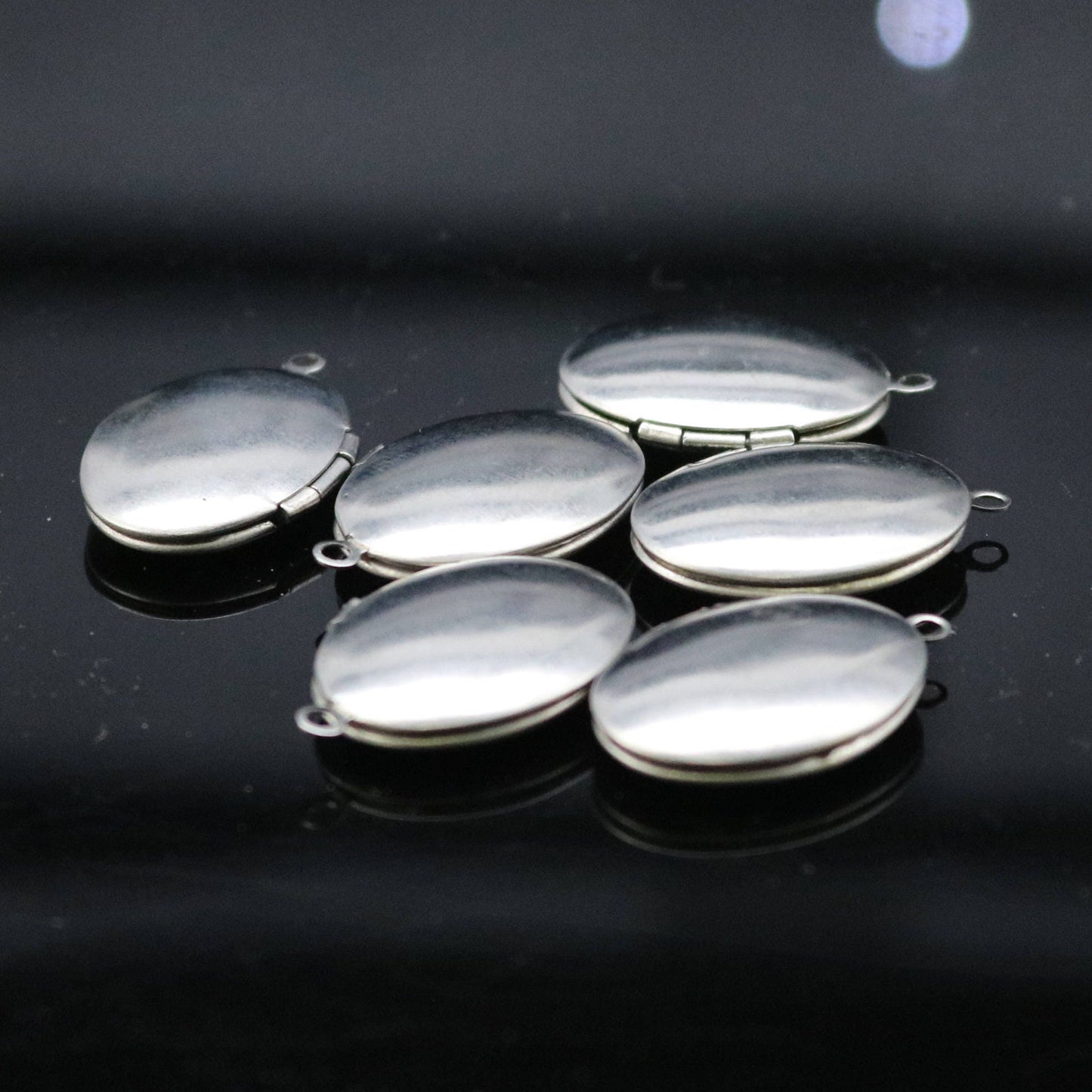 1/5/10/25 pcs STAINLESS STEEL Plain Oval Locket Pendant Charm - 16x24mm 5mm thickness - Pendant Charm - Ship from California USA