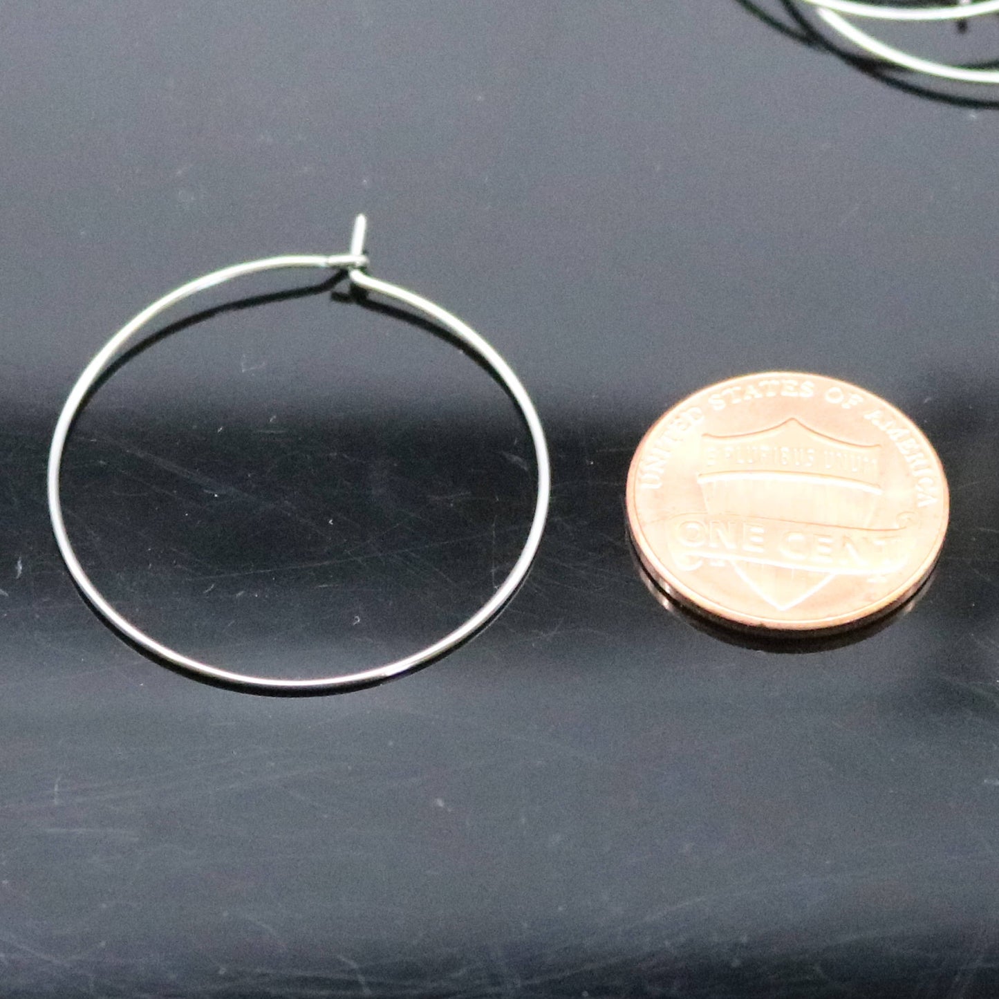 NEW 24 pcs - 30mm 1 3/16 inch STAINLESS Steel Wine Glass Hoops Simple Hoop Earwires Earrings - Ship from California Bay Area USA