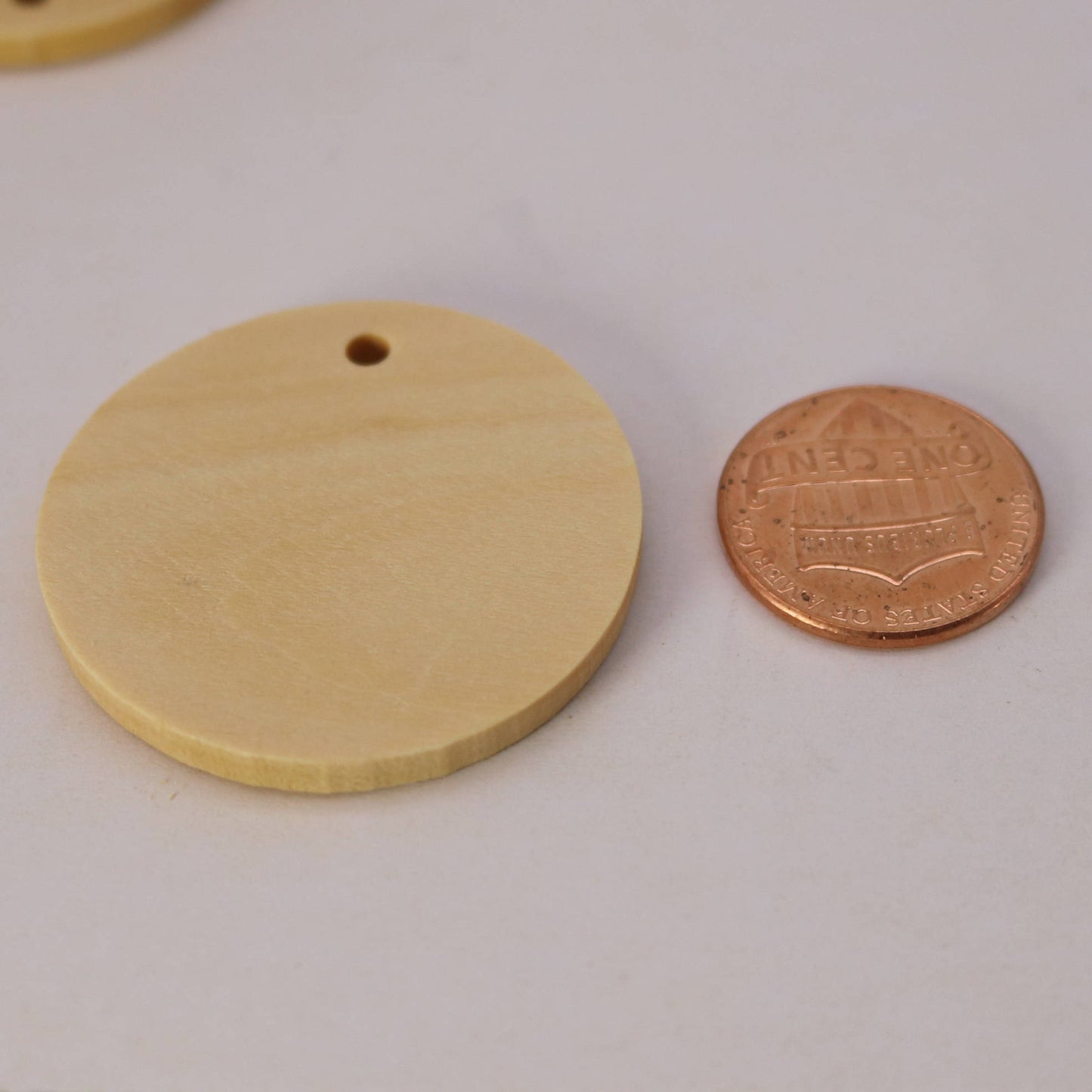50 pcs of 1 3/8" - 35mm Diameter Unfinished Wood with Hole Blank Pendants - Round Wooden Circle Disc - Smooth Blanks - from California USA
