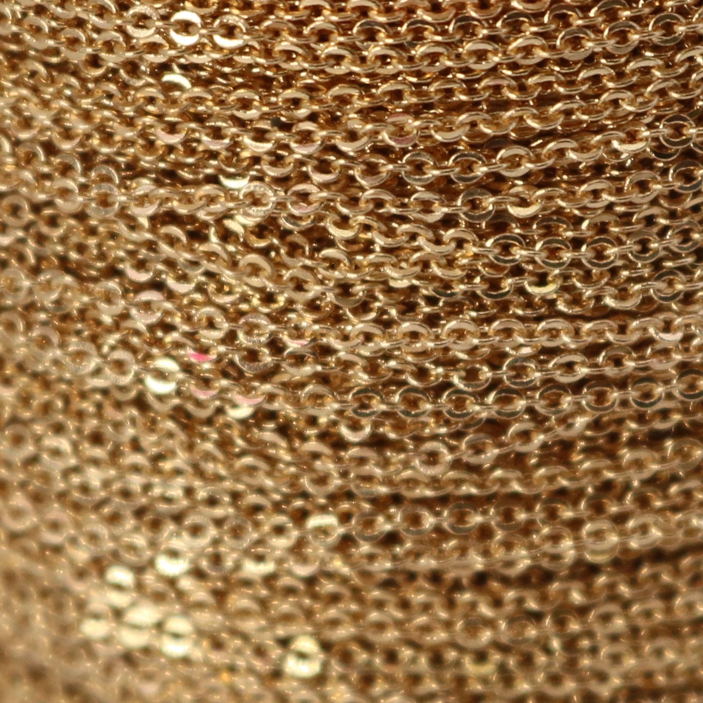 10 Ft. Non Tarnish Flat Cable Chain - Pinky Gold Micro Flat Chain - 1.5x1.2mm SOLDER - Anti Tarnish Free Resistant Cable - AT1512F