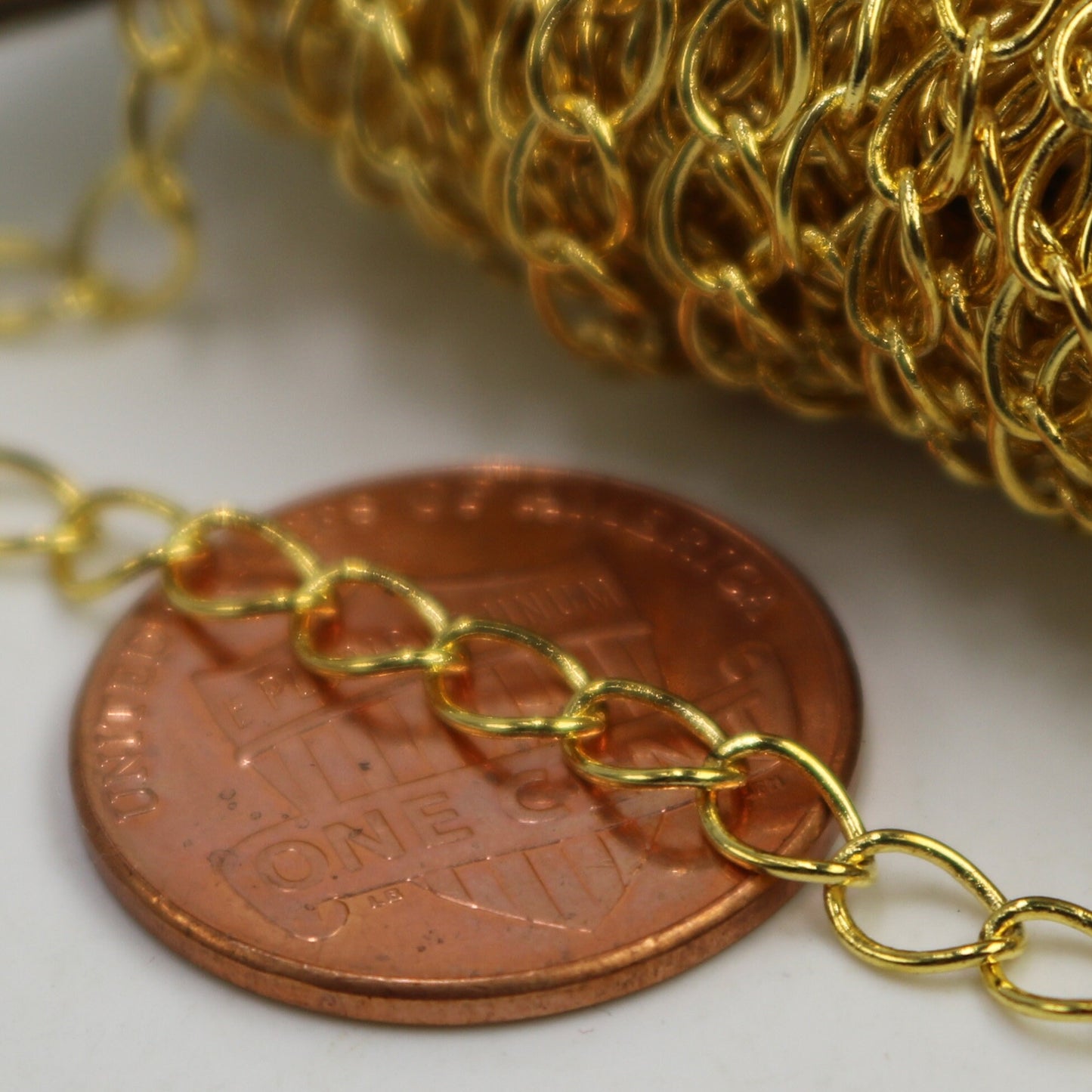 10 ft Gold Plated SOLDER Curb Chain EXTENDER Chain - 3.8x4.5mm Soldered Link - 3845CU