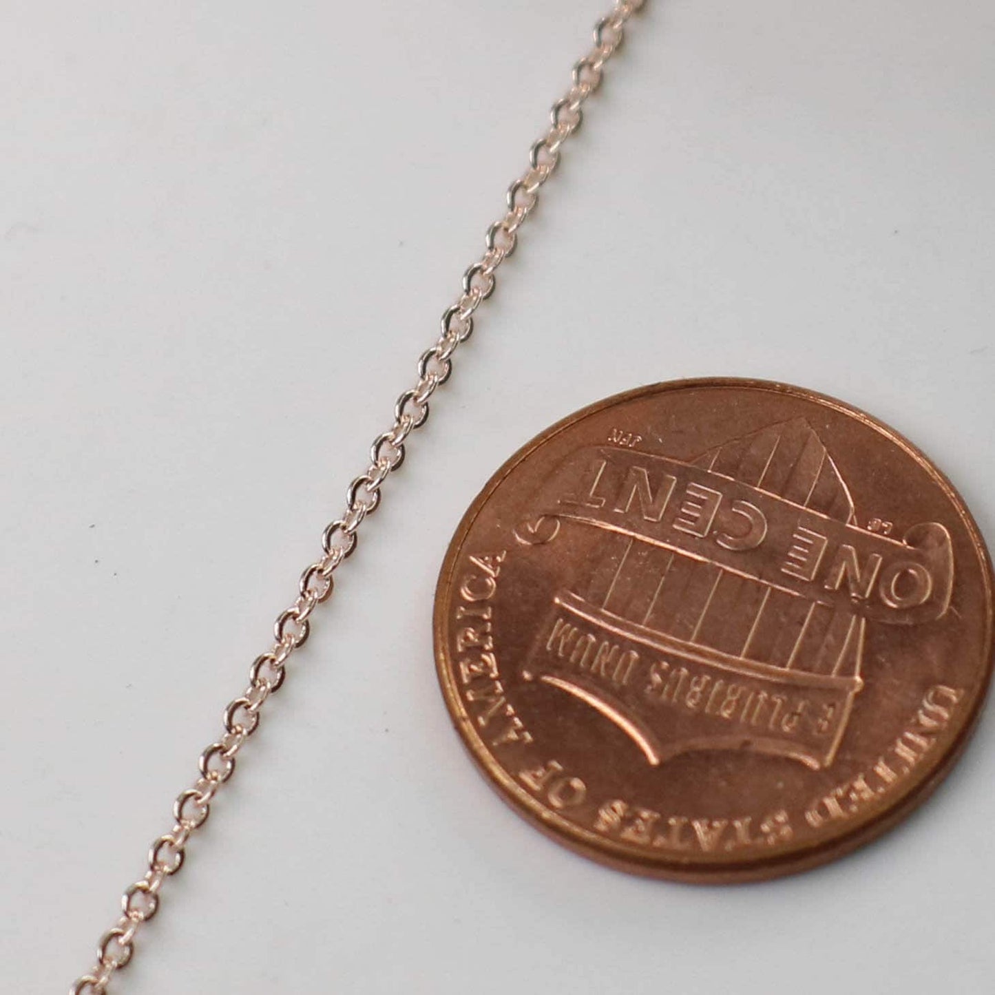 New 10 feet ROSE Gold Plated Tiny Flat Soldered Necklace Dainty Delicate Cable Chain - 2mm 2x1.4mm - Free Adequate Jumpring 10pcs - C214F