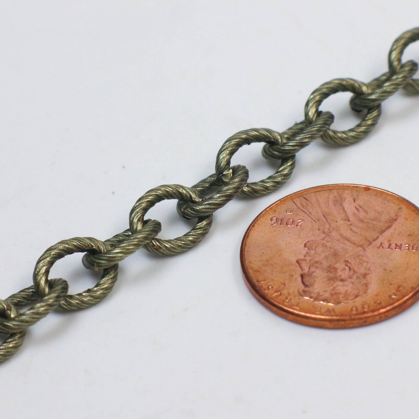 New 10 feet of Antique Brass Oval BIG Chunky Texture Cable Chain - 8x7mm Unsoldered Link - Necklace Bracelet Bulk Chain - 8070TX