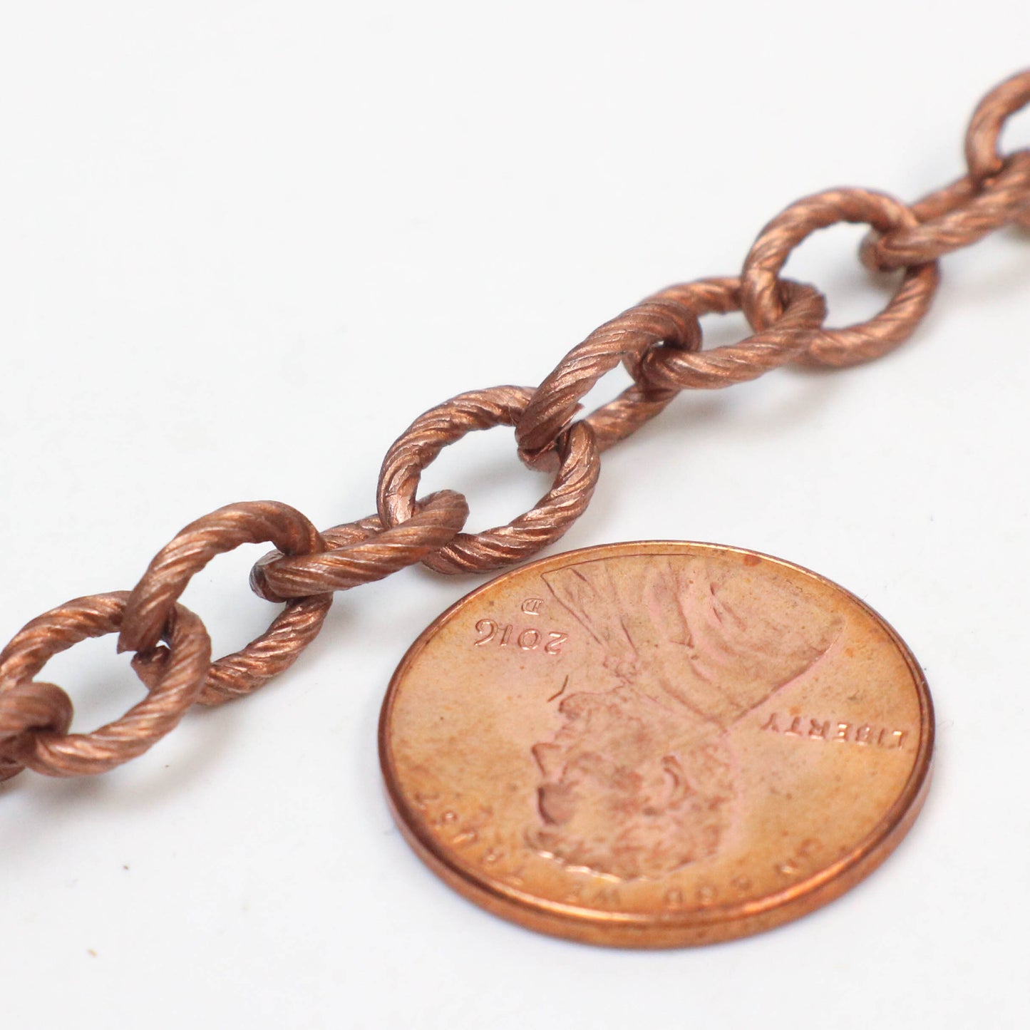 New 5 feet of Antique Copper Oval BIG Chunky Texture Cable Chain - 8x7mm Unsoldered Link - Necklace Bracelet Bulk Chain - 8070TX