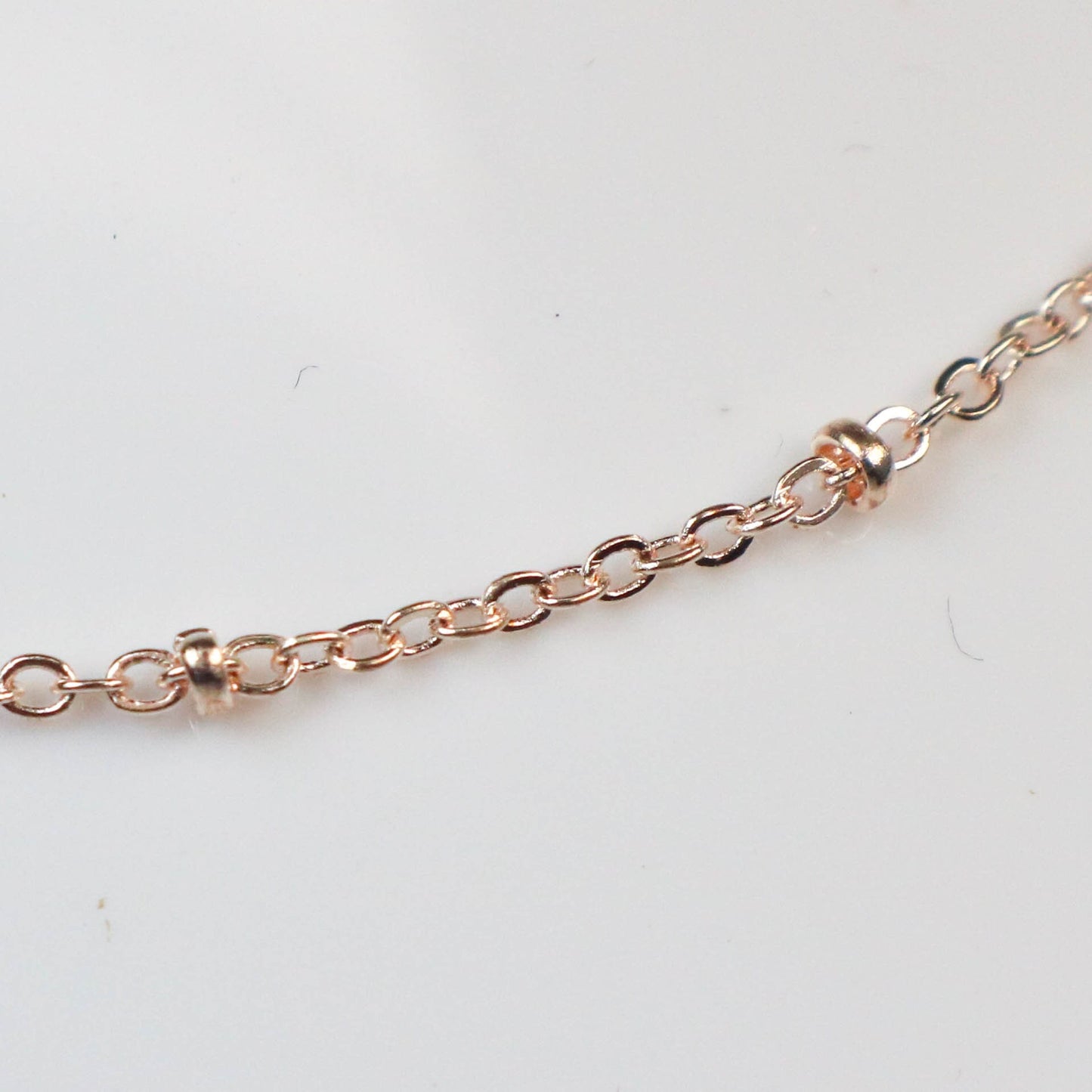 New 100 feet ROSE Gold Plated Satellite Chain Flat BALL Chain - 2.4x1.7mm SOLDERED link - Tiny Small Ball Flat Cable Chain - 2417FSAT