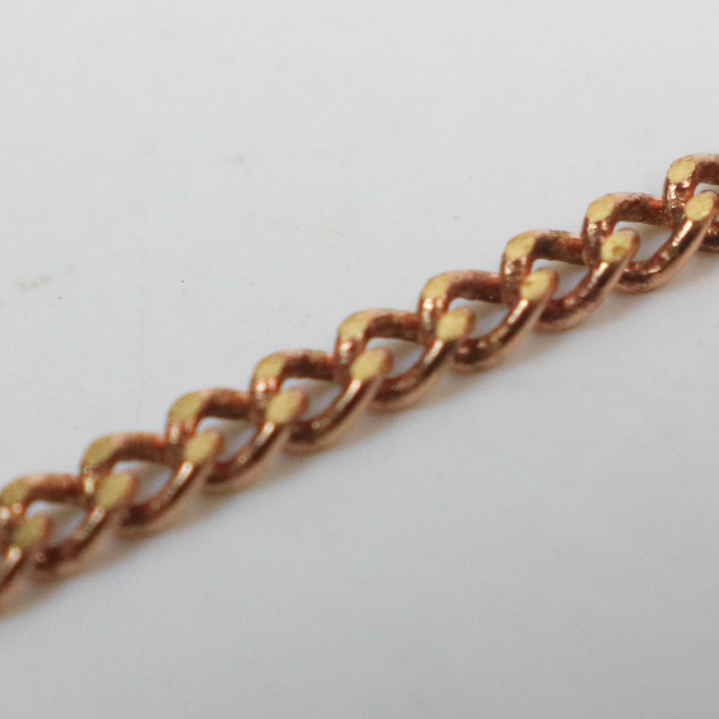 3 feet spool of Raw Brass (Copper Color) (No Plated Virgin) Copper SOLDERED FACET Diamond Cut Sturdy Curb Chain - 2.3mm Solder link - 2.3F
