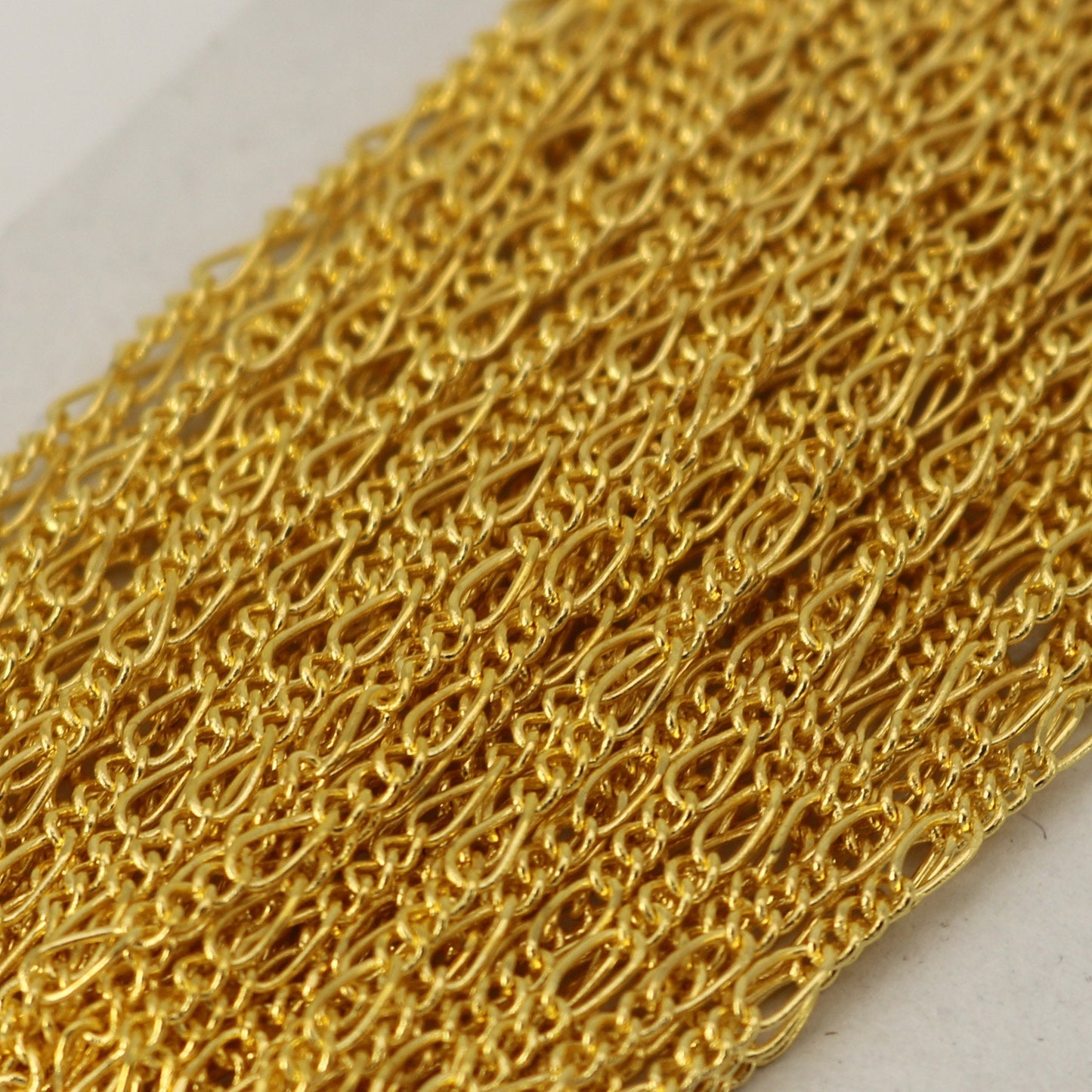 Sample 3 feet of Gold Plated Figaro Chain Bulk Chain, SOLDERED Sturdy FIGARO chain - 2x4.5mm - Necklace DIY Bulk Chain - 245FIGARO