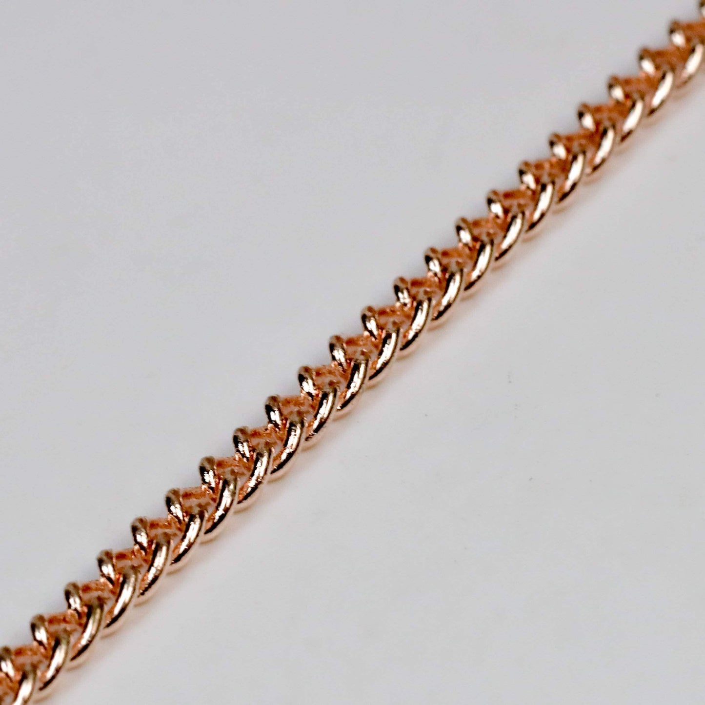 3 feet of Raw Brass (Copper Color)Curb Soldered Chain Necklace Bracelet Diamond Cut Curb chain - 2.1mm SOLDERED link - 2.1S
