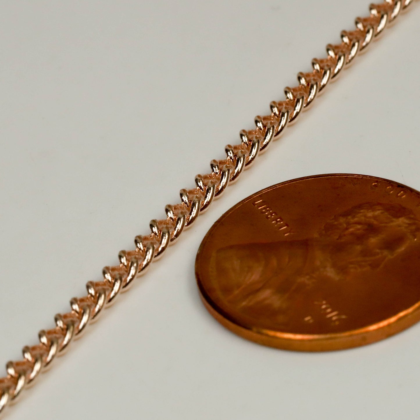 NEWnew 10 feet of Raw Brass (Copper Color) Curb Chain bulk Soldered Chain Necklace Bracelet curb chain - 2.1mm SOLDERED link - 2.1S