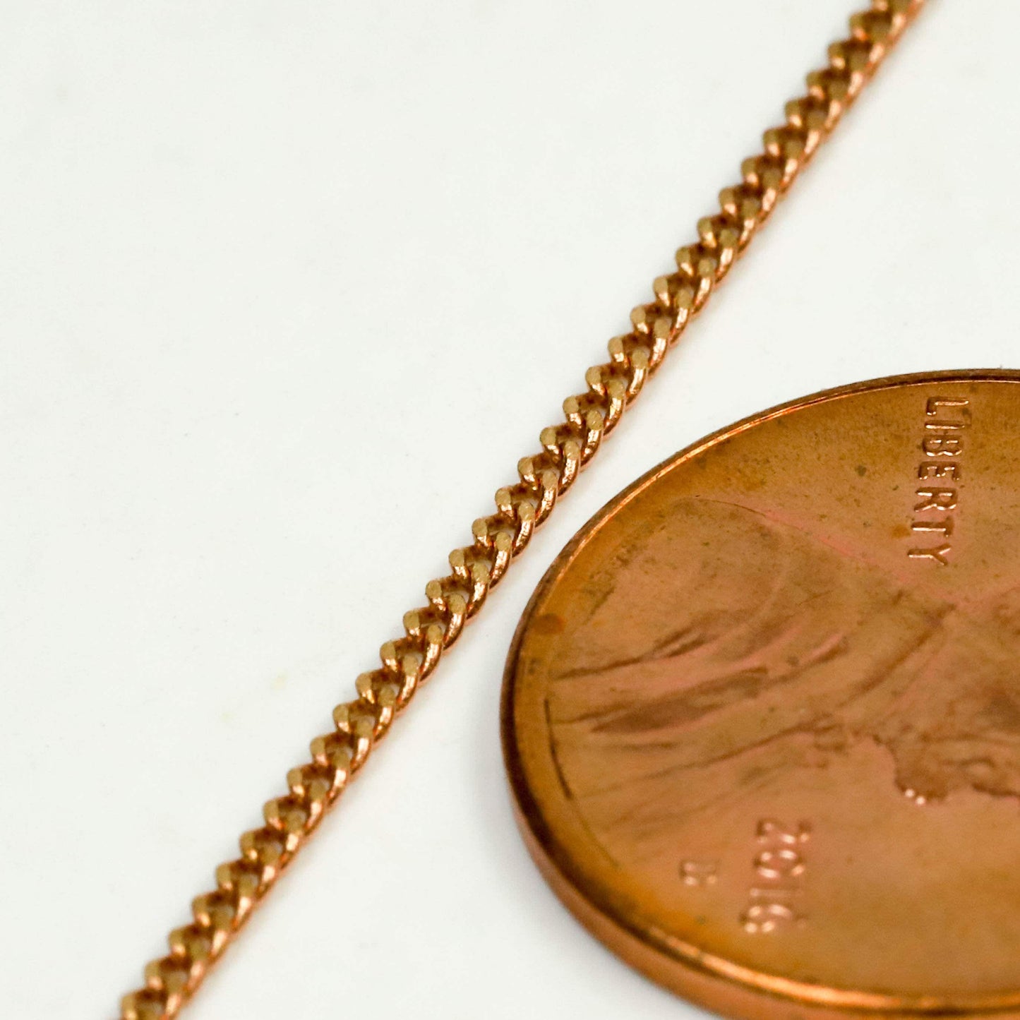 10 ft Reel Raw Brass (Copper Color) FACET Diamond Cut Tiny curb chain - 1.6mm Soldered link - FREE adequate Jump ring (10 pcs) - 1.6F