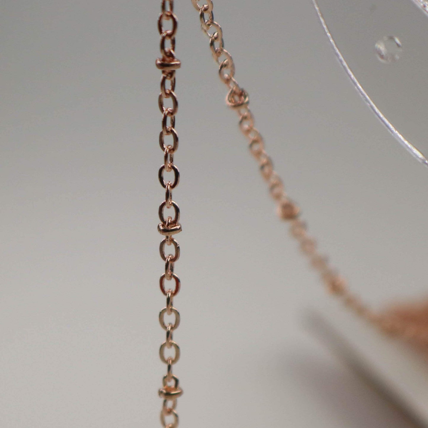 10 feet ROSE Gold Plated Satellite Chain Flat BALL Chain - 3x1.7mm SOLDERED link - Tiny Small Ball Flat Cable Chain - Bulk - 317FSAT