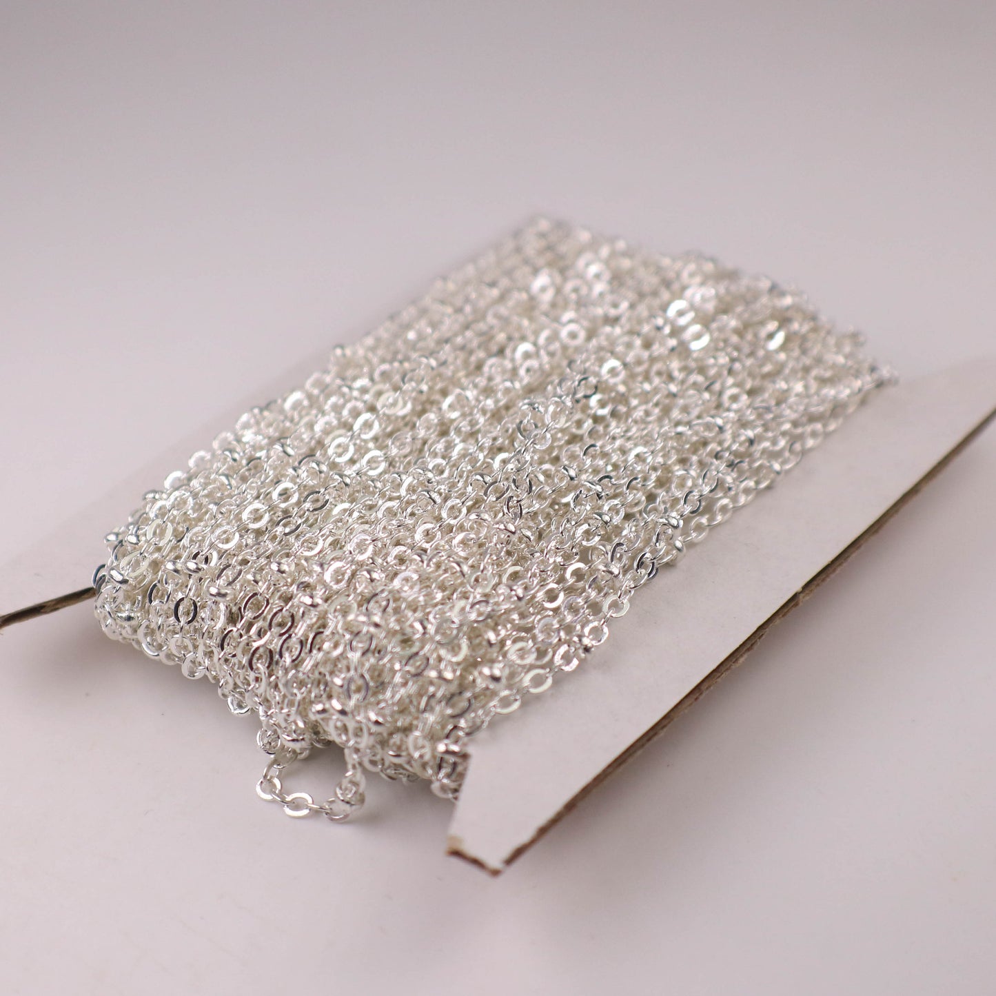 New Sample 3 ft Sterling Silver Plated Satellite Chain Flat BALL Chain - 3x1.7mm SOLDERED link - Tiny Small Ball Flat Cable 317FSAT