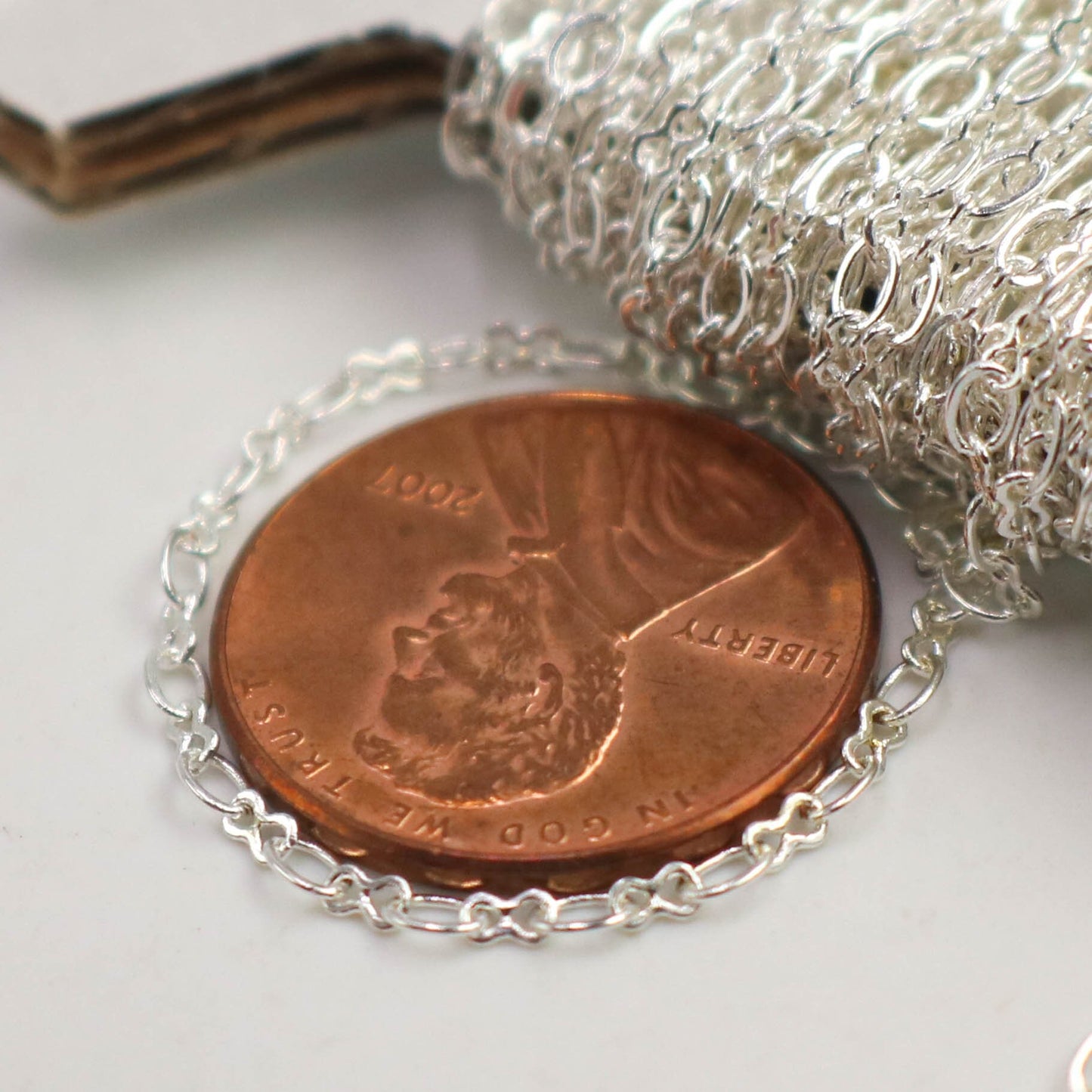 New 10 feet spool of Sterling Silver Plated SOLDERED Tiny Figure 8 Connector Chain - 3.0x1.9mm links - 8SMALL