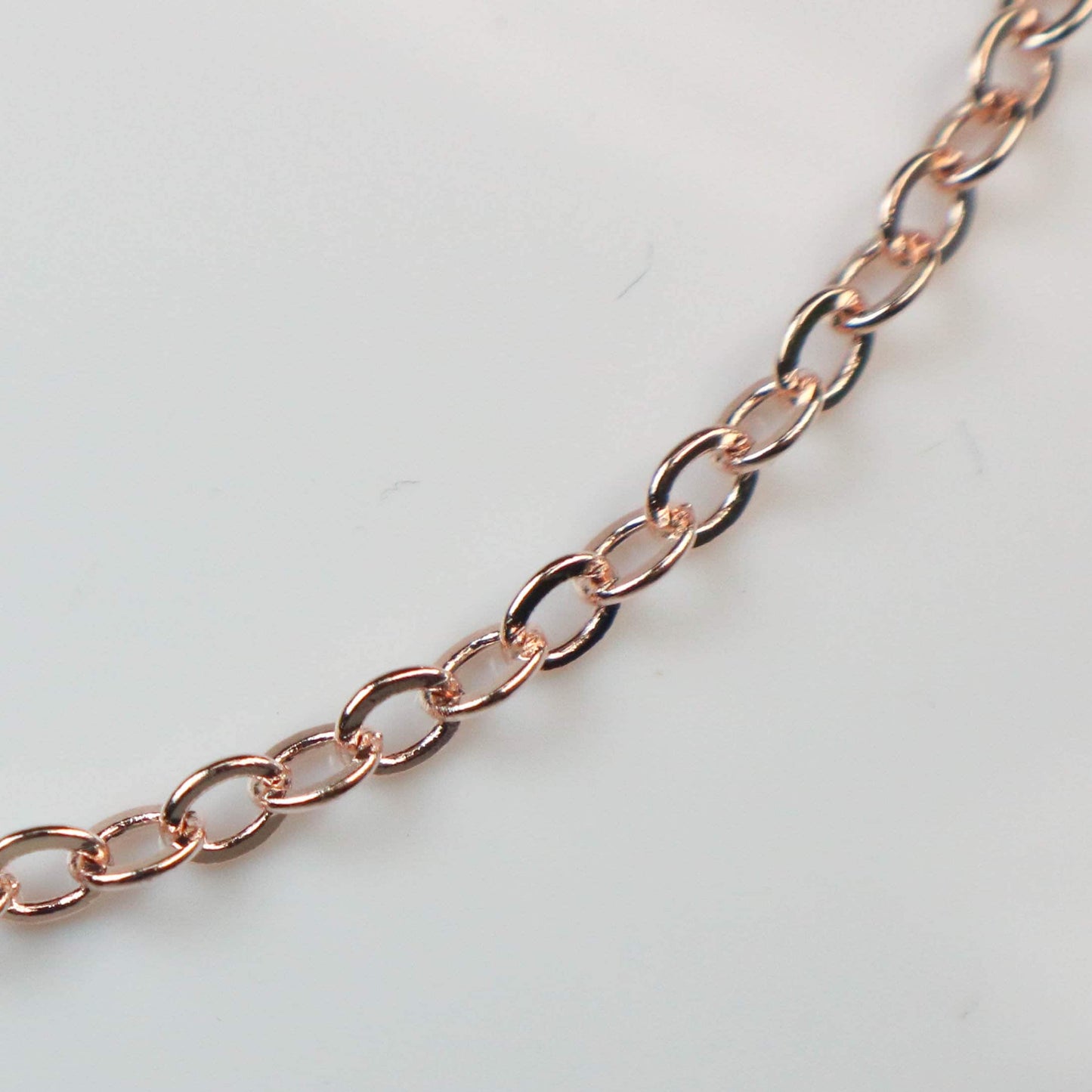 New 32 feet ROSE Gold Plated Flat Soldered Cable Chain - 3.4x2.9mm SOLDERED Link - 3429F-RG