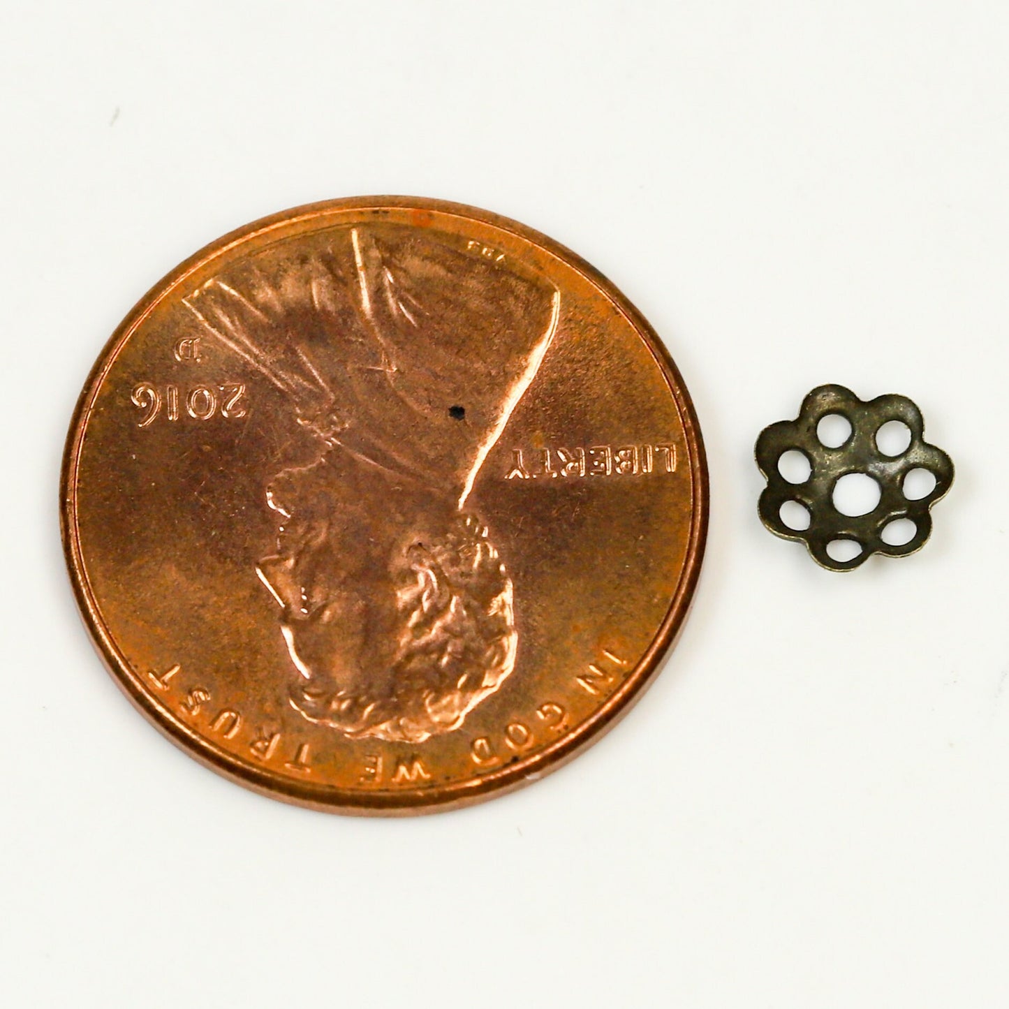 400 pcs Antique Brass Plated Bead Caps - 6mm
