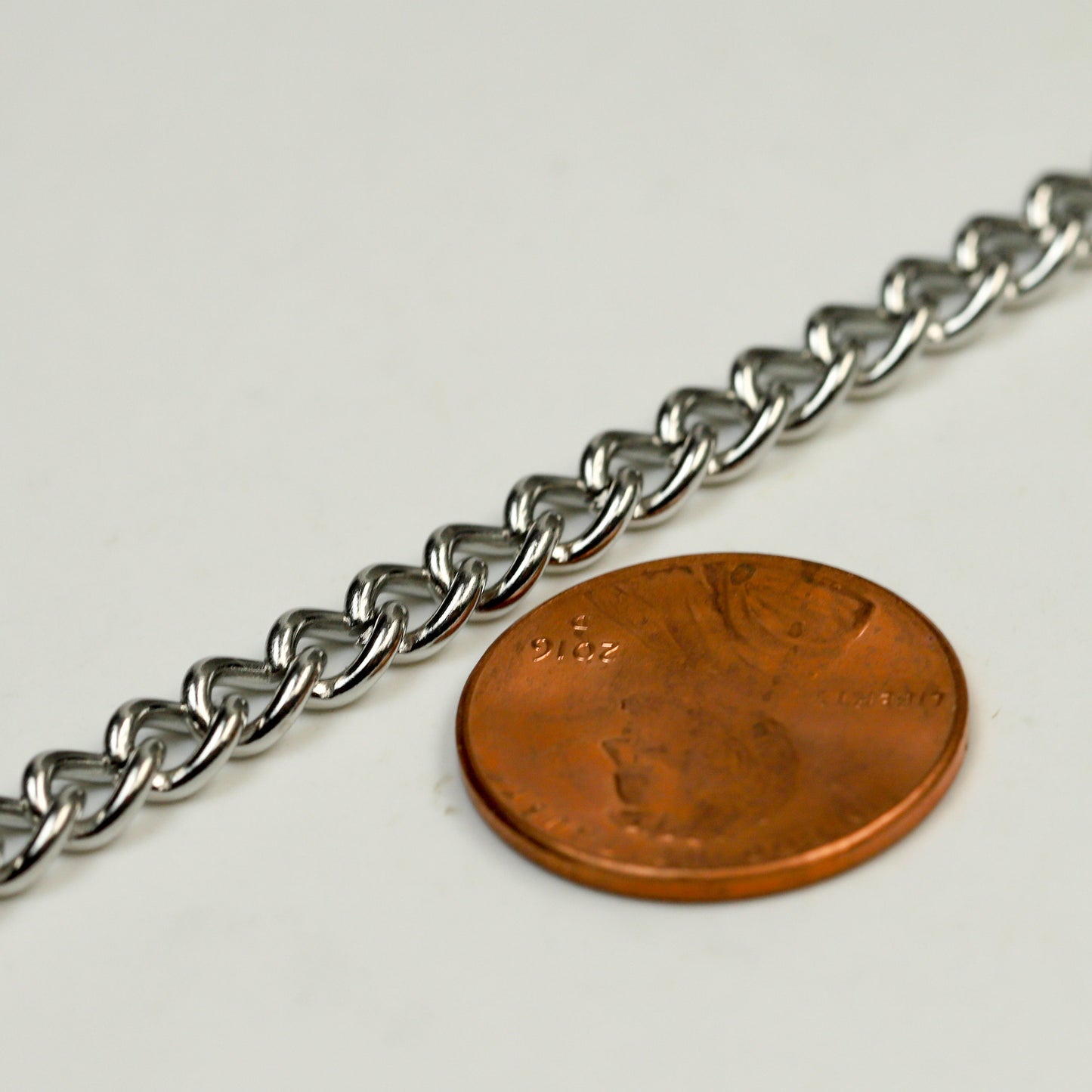 3 Ft of Stainless Steel 16 Gauge Curb Chain bulk, CHUNKY Curb Chain Necklace Bracelet Link - 4.7mm width 1.2mm 16G 16 Guage