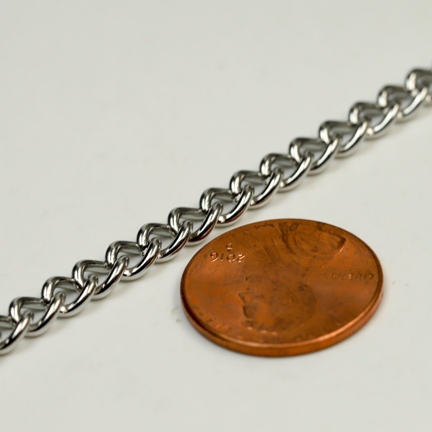30 Ft of Stainless Steel 16 Gauge Curb Chain bulk, CHUNKY Curb Chain Necklace Bracelet Link - 4.7mm width 1.2mm 16G 16 Guage