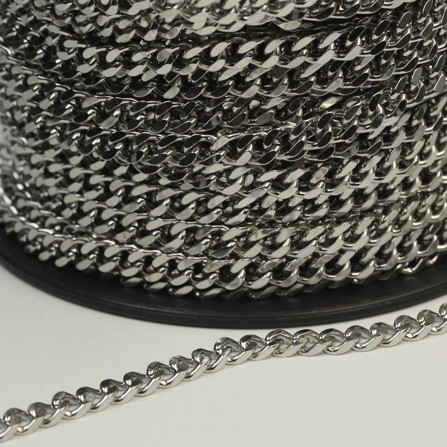 3 feet of Stainless Steel CHUNKY Facet Curb Chain bulk, Heavy Necklace Bracelet Big Link - 6.15mm width 1.8mm 13G 13 Gauge Thickness