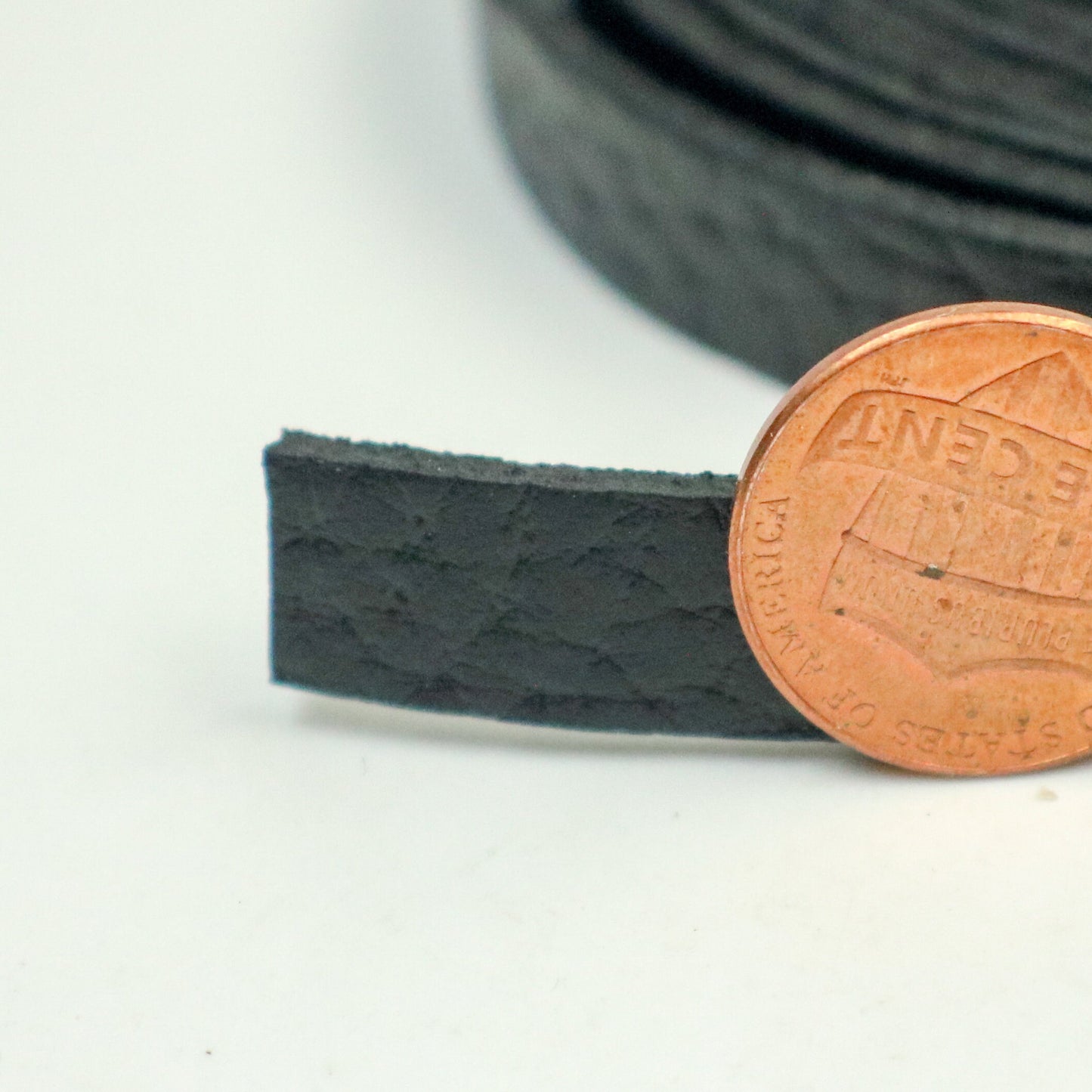 3/8 inch 10mm x 12/36 inch Natural Pattern Black Genuine Leather Strap - Premium Quality Real Leather - 3/8 Inch / 10mm Flat Strip