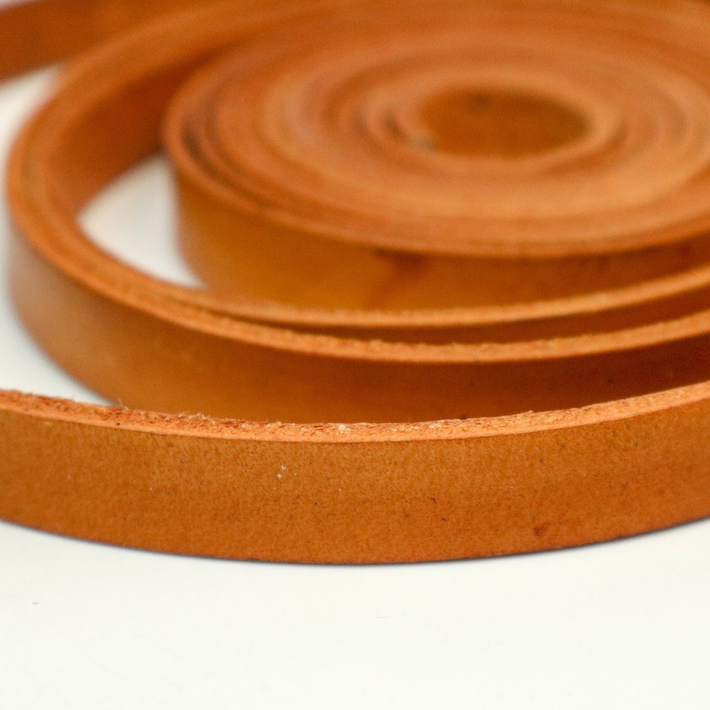 3/8 inch 10mm x 84" Tangerine / Orange Genuine Leather Strap - Premium Quality Real Leather - 7 Feet Long - 3/8 Inch / 10mm Flat Strip